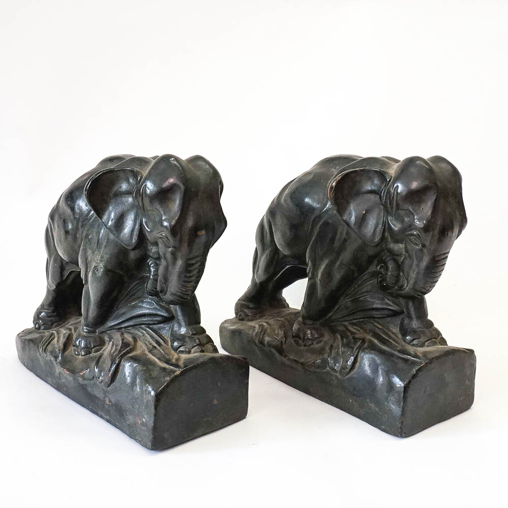Antique Bronze Clad Krupka Bookends