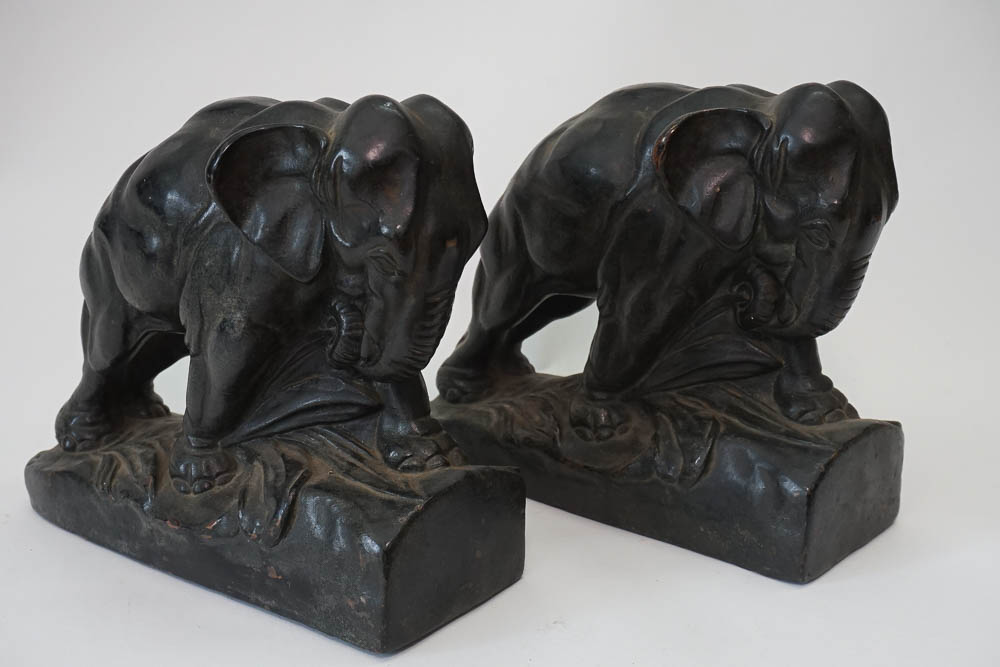 Antique Bronze Clad Krupka Bookends