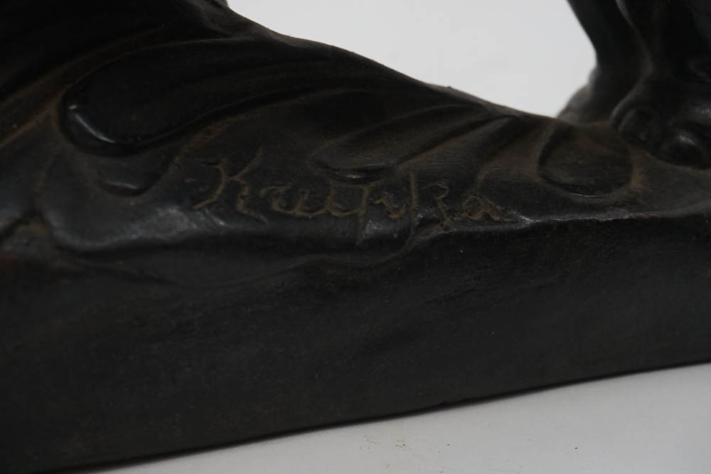 Antique Bronze Clad Krupka Bookends