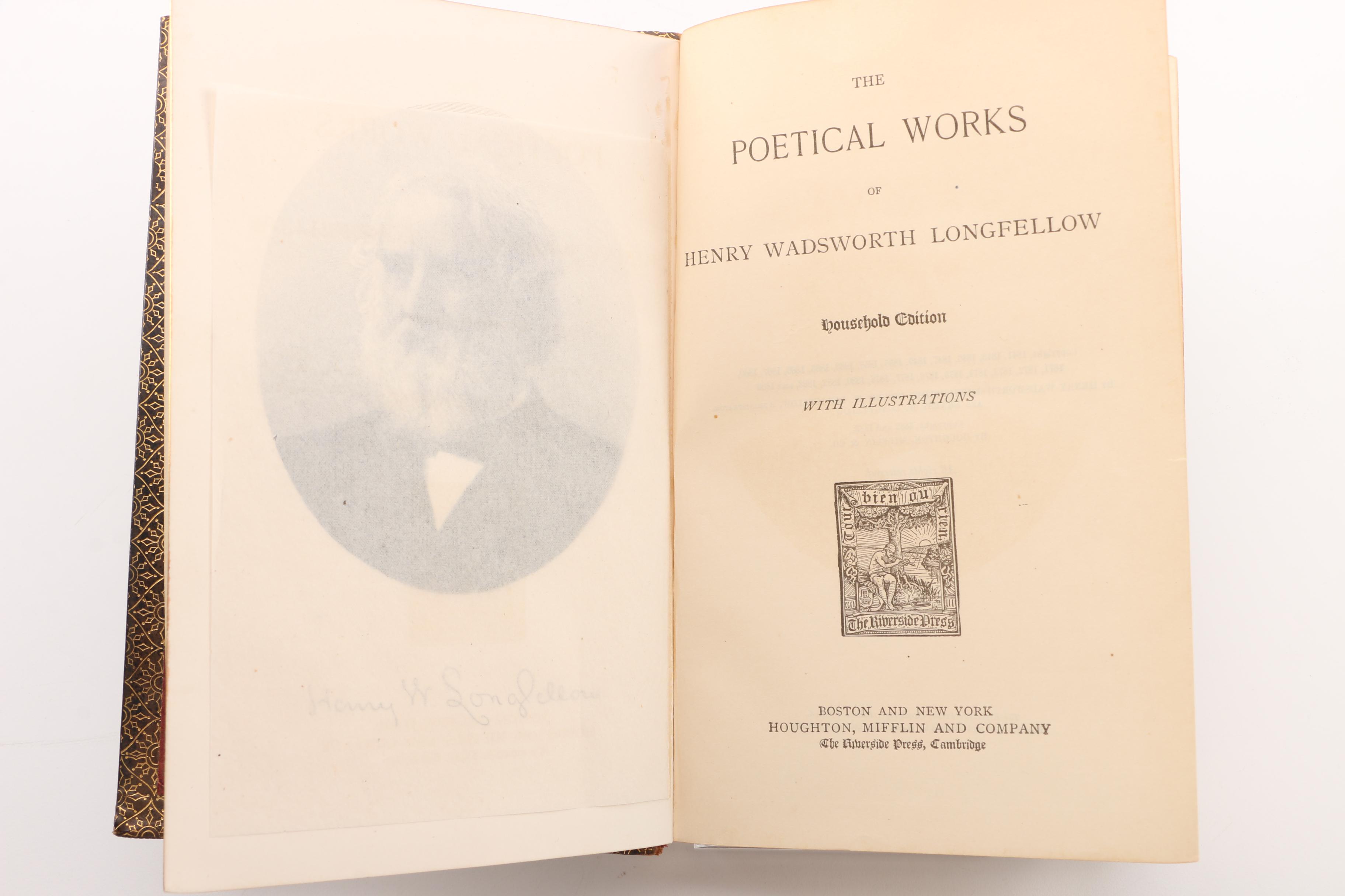 Antique "The Poetical Works of Longfellow" Household Edition