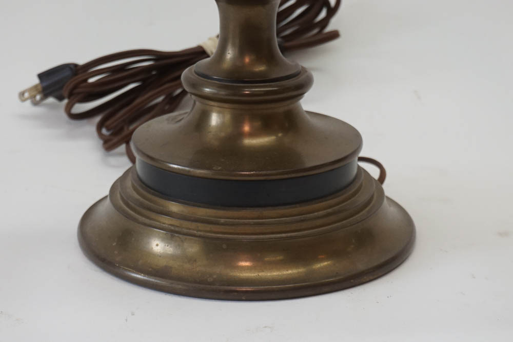 Vintage Chapman Lighting Ram's Horn and Brass Table Lamp