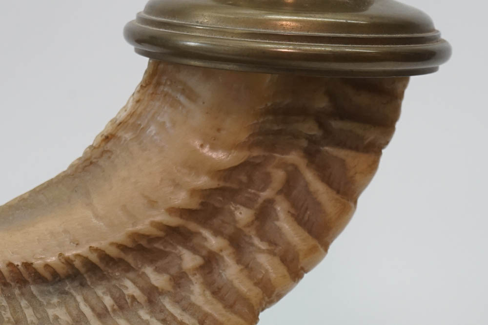 Vintage Chapman Lighting Ram's Horn and Brass Table Lamp