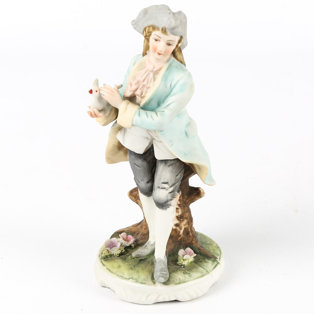 Lefton Hand Painted Porcelain Figurines "Norman" and "Elaine"