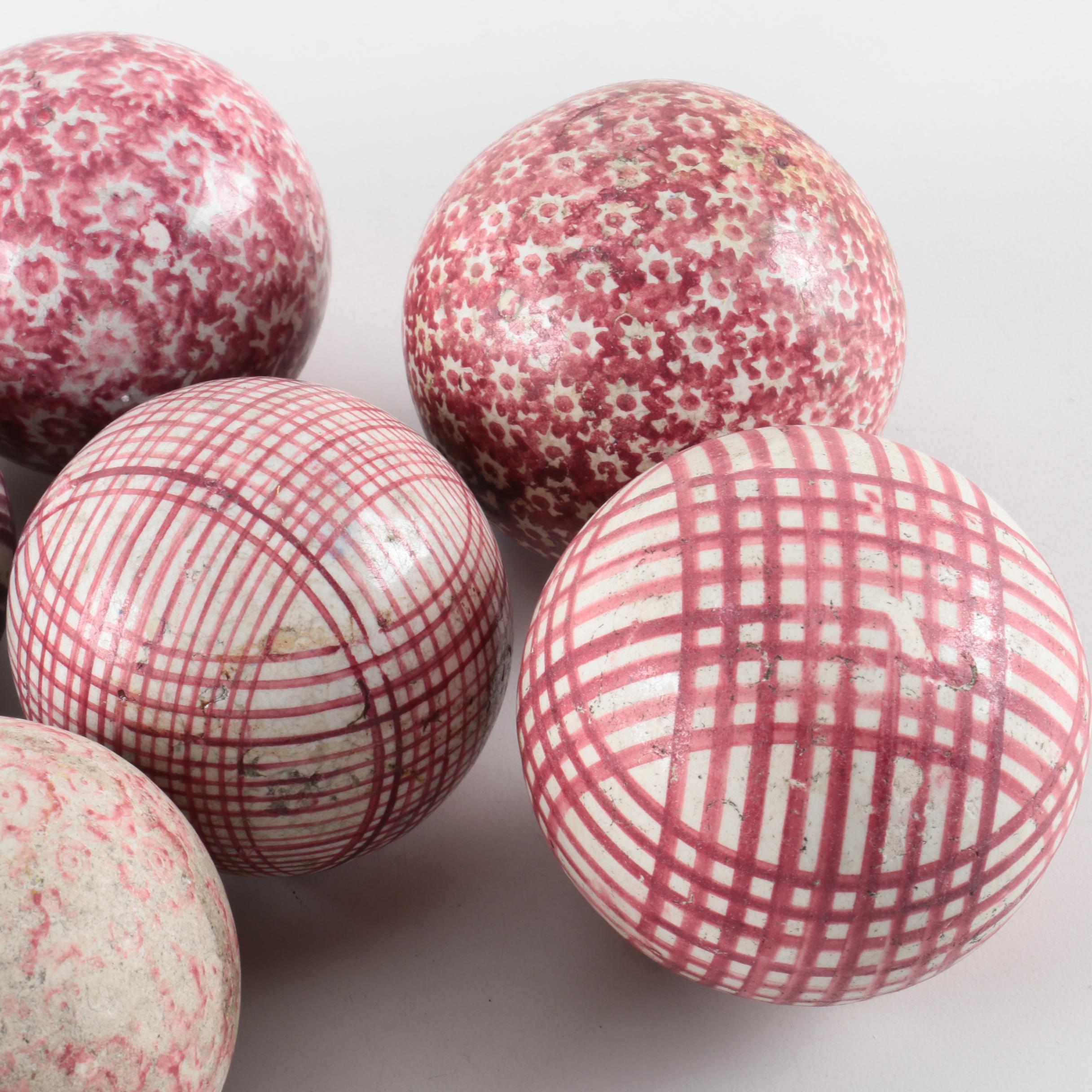 Assorted Vintage Painted Ceramic Carpet Balls