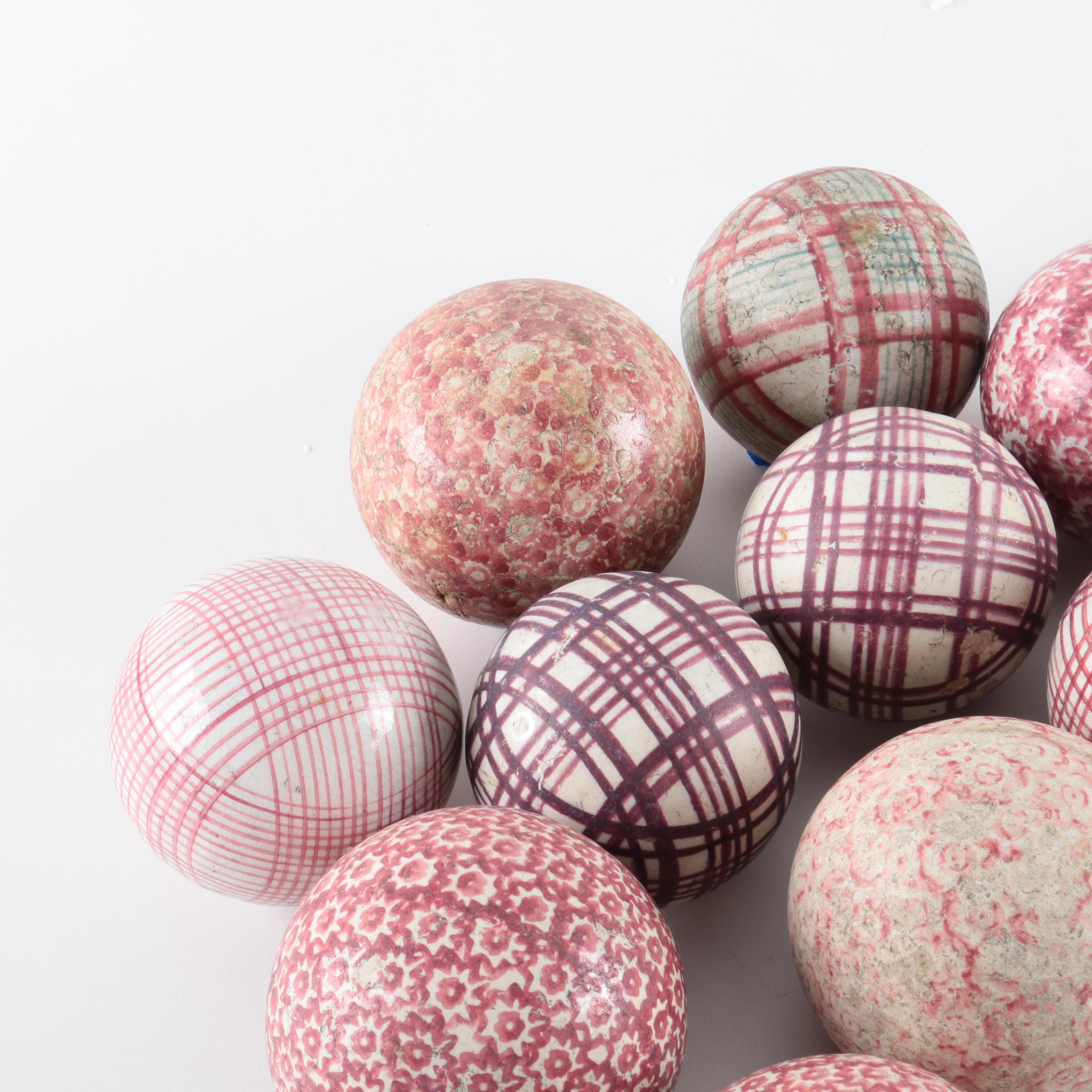 Assorted Vintage Painted Ceramic Carpet Balls
