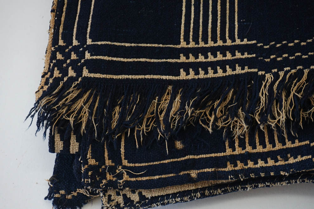 Antique Handwoven Linsey-Woolsey Jacquard Doubleweave Coverlet
