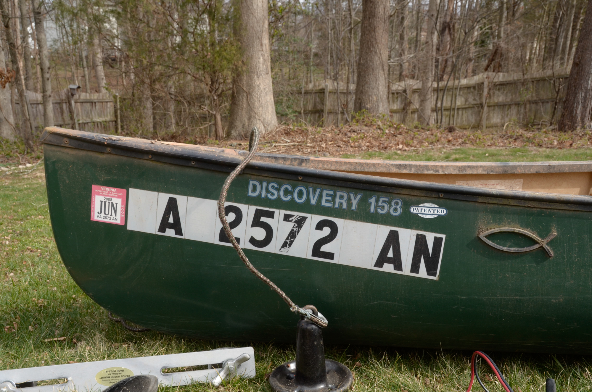 Old Town Discovery 158 Canoe, Minn Kota Trolling Motor and Accessories