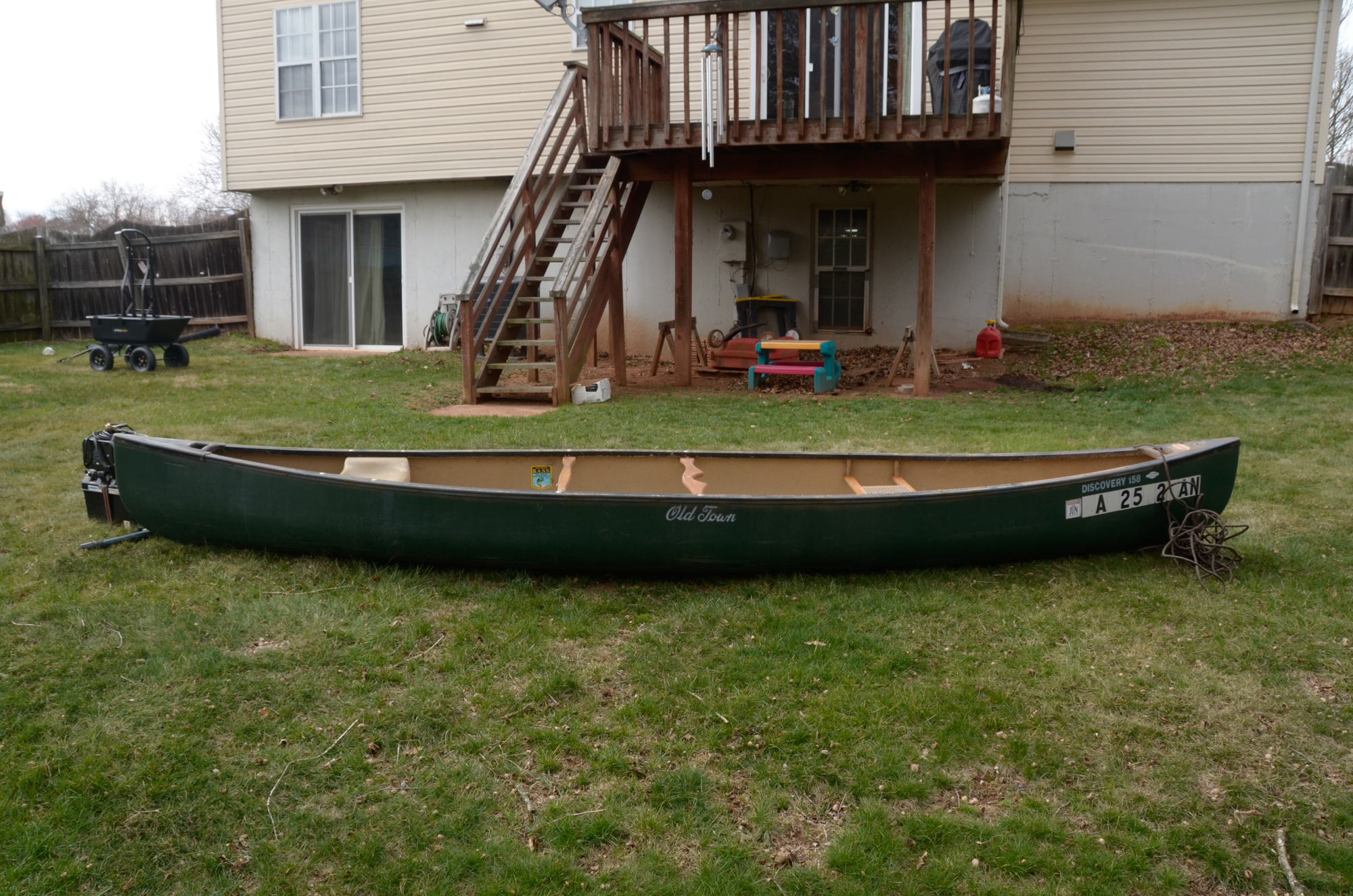 Old Town Discovery 158 Canoe, Minn Kota Trolling Motor and Accessories