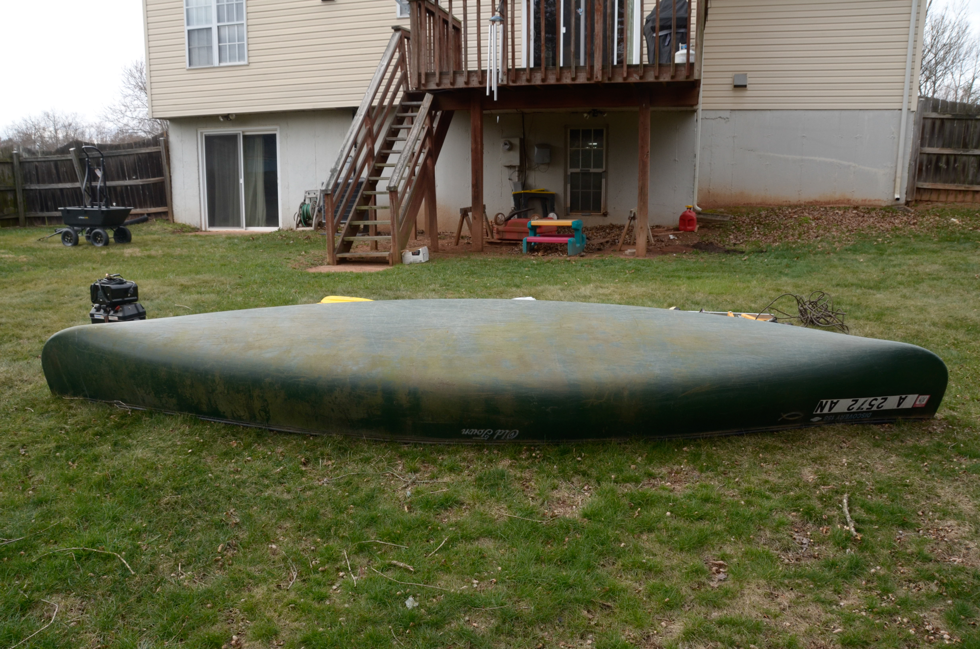 Old Town Discovery 158 Canoe, Minn Kota Trolling Motor and Accessories