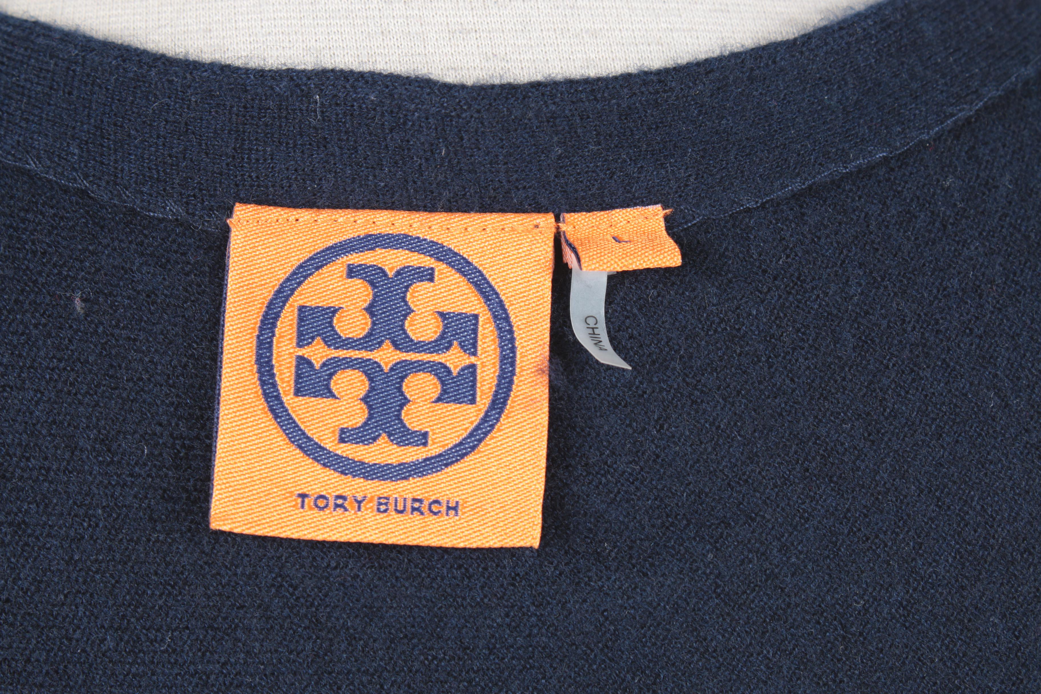 Women's Tory Burch Navy Blue Cashmere Sweater