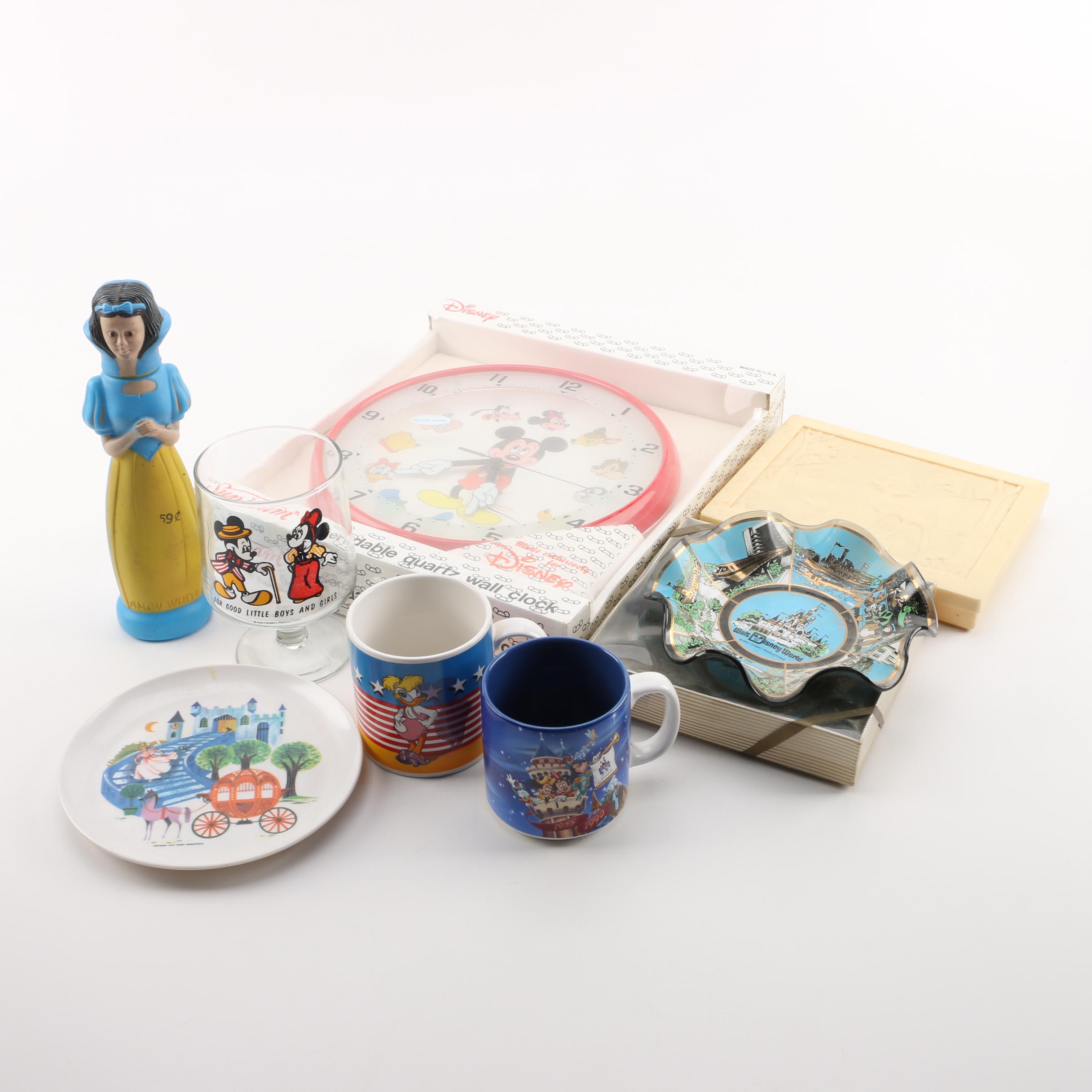 Disney Clock, Mugs, Dishes and Other Collectibles