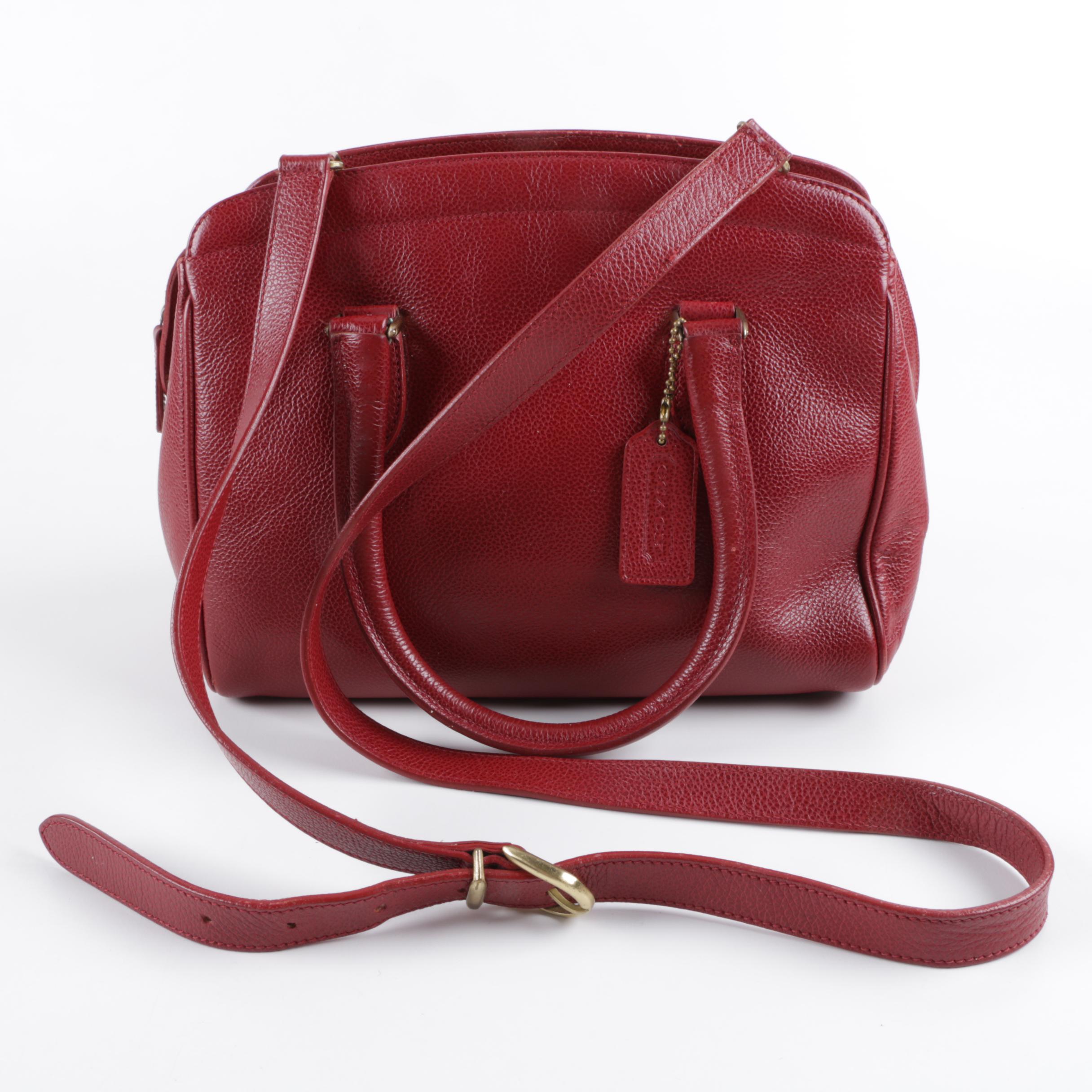 Coach Madison Sutton Red Leather Satchel
