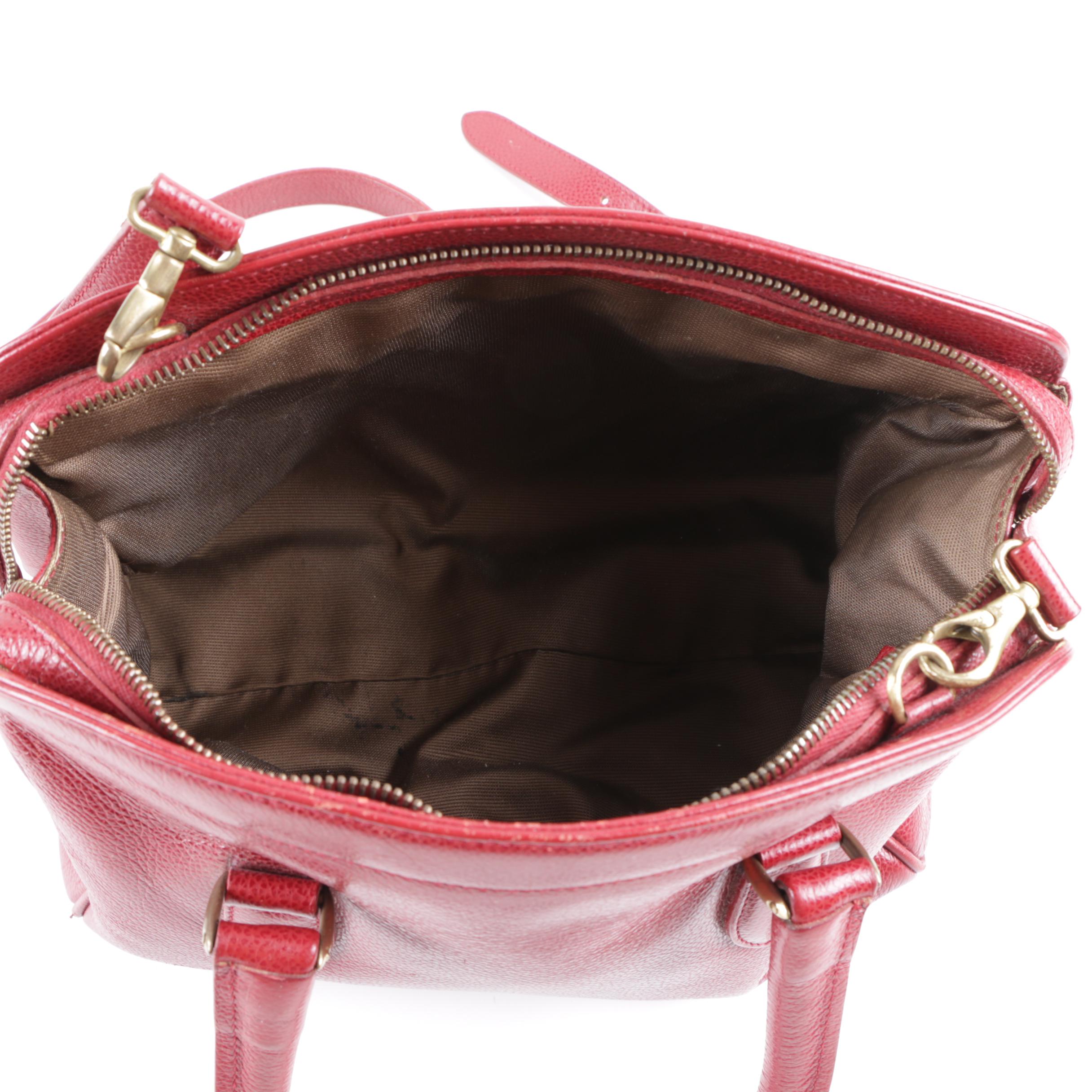 Coach Madison Sutton Red Leather Satchel