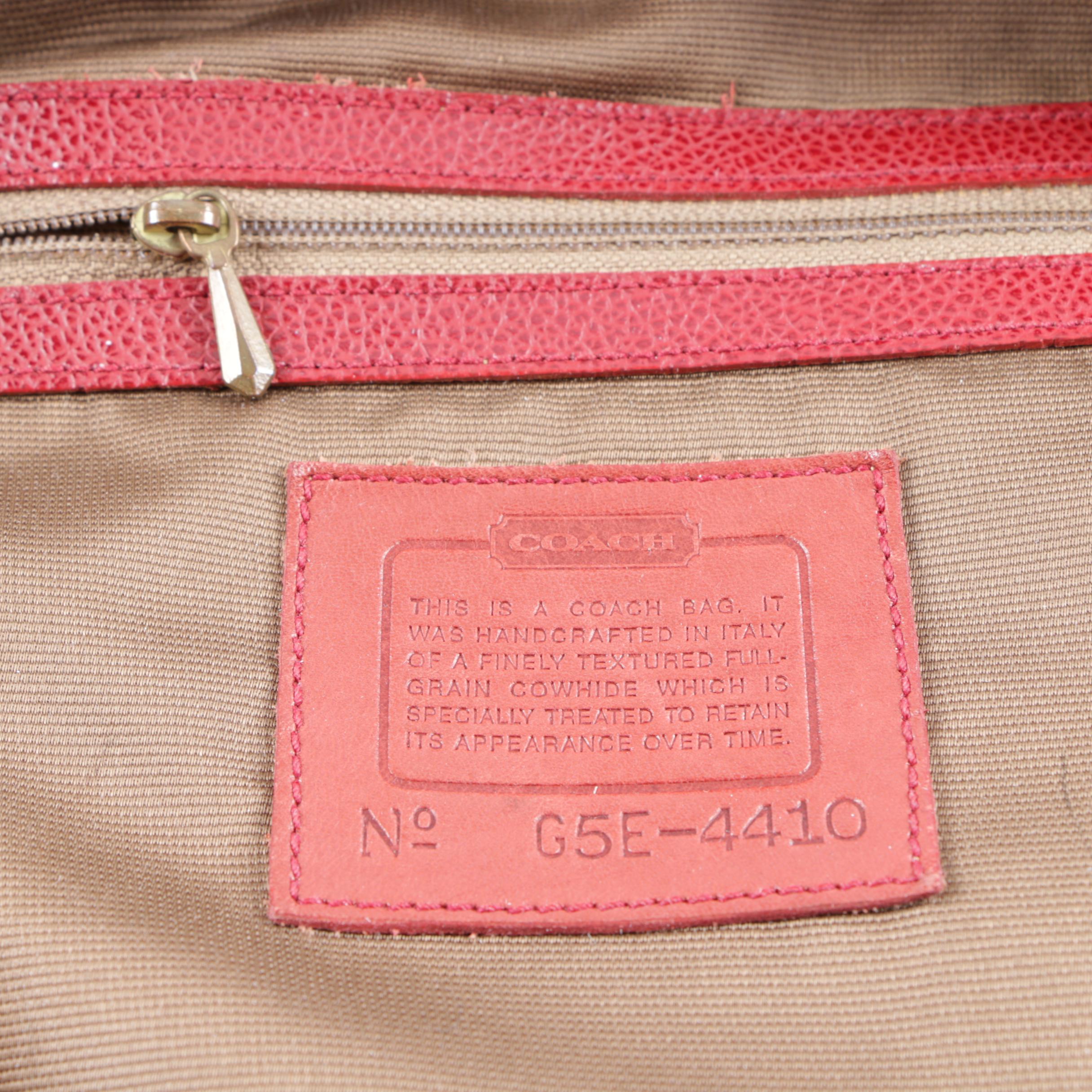 Coach Madison Sutton Red Leather Satchel