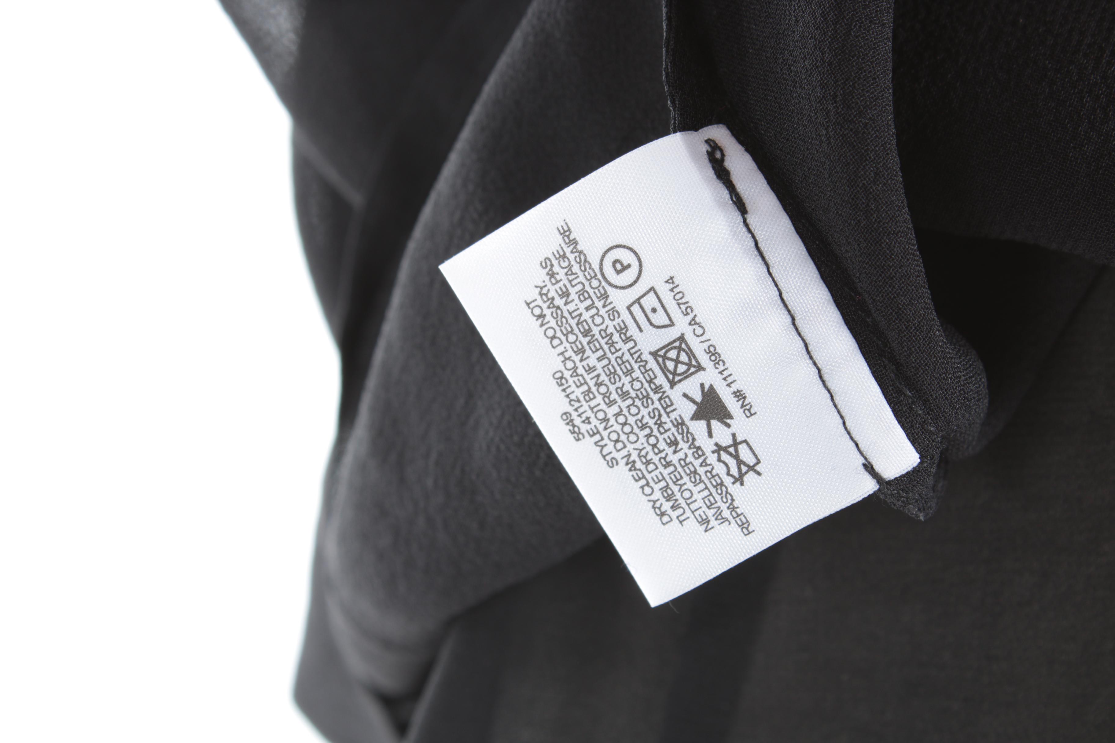 Tory Burch Sheer Black Silk Sleeveless Ruffle Top