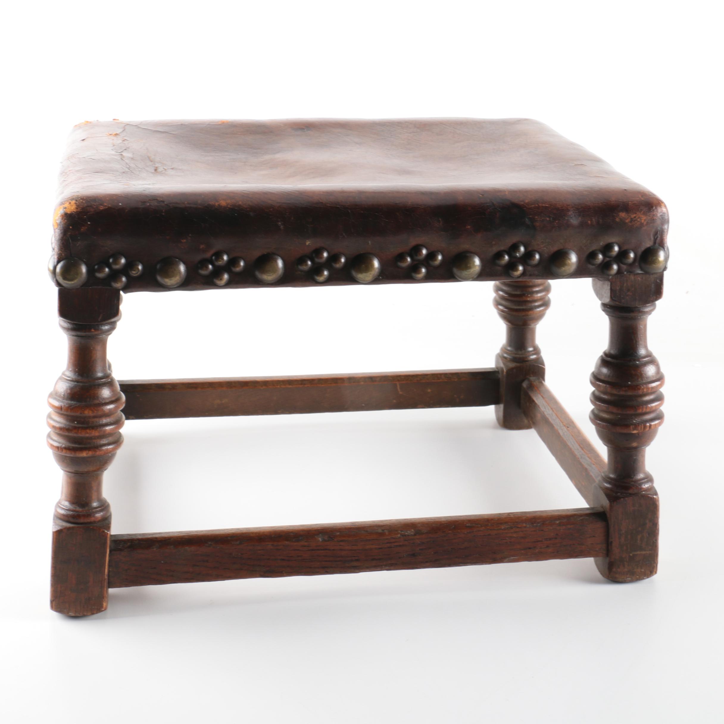 Vintage Jacobean Style Footstool