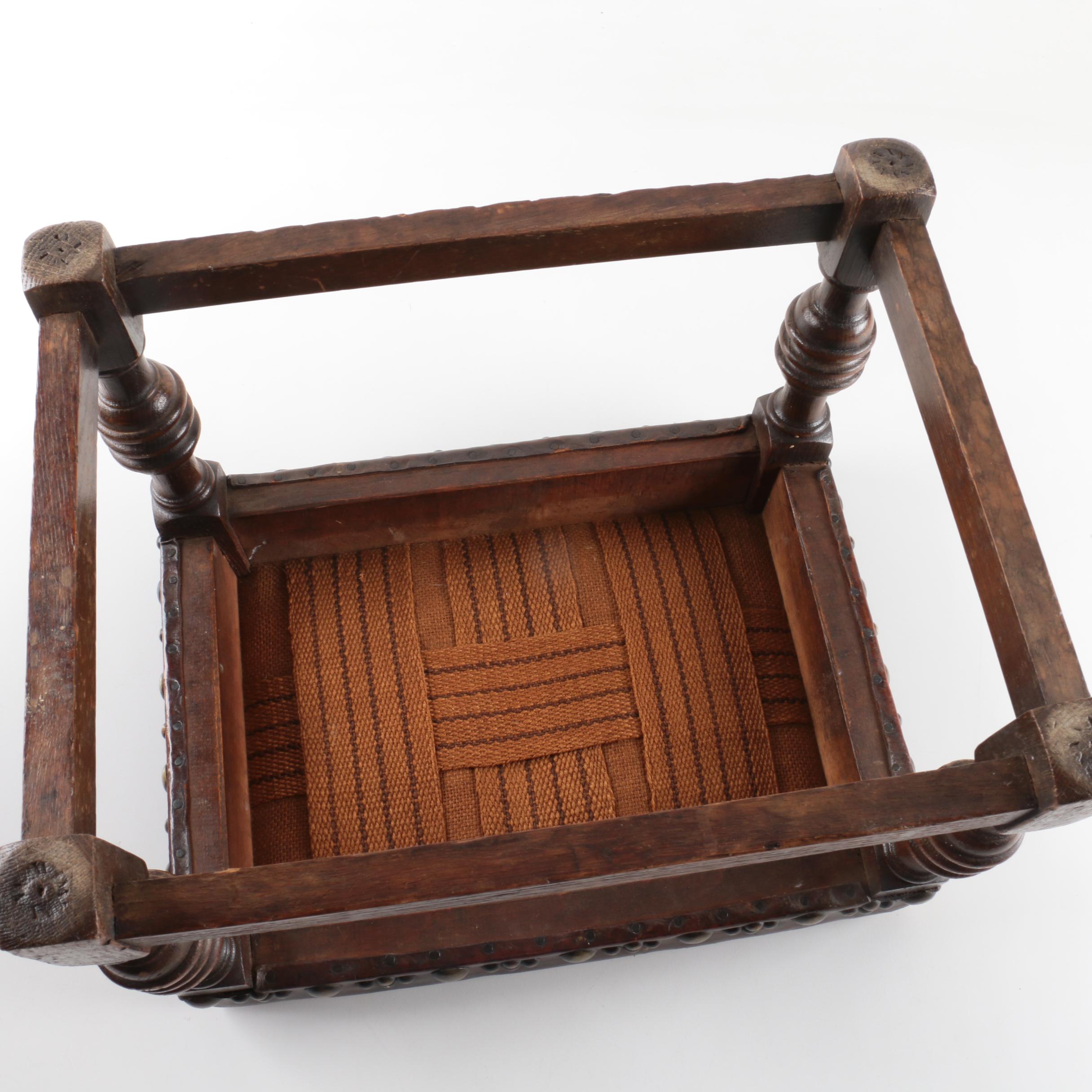 Vintage Jacobean Style Footstool