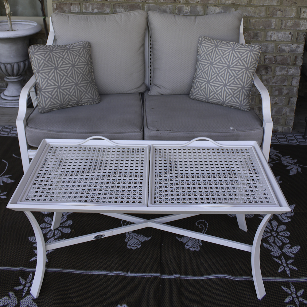 Hampton Bay Patio Sofa and Coffee Table