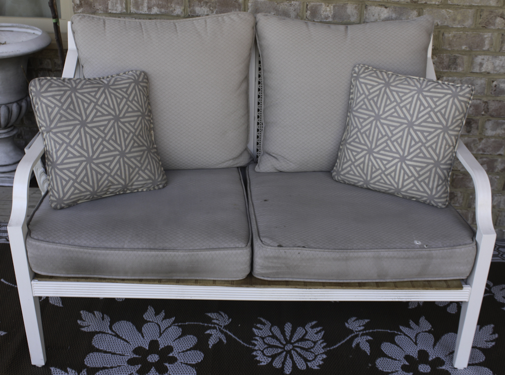 Hampton Bay Patio Sofa and Coffee Table