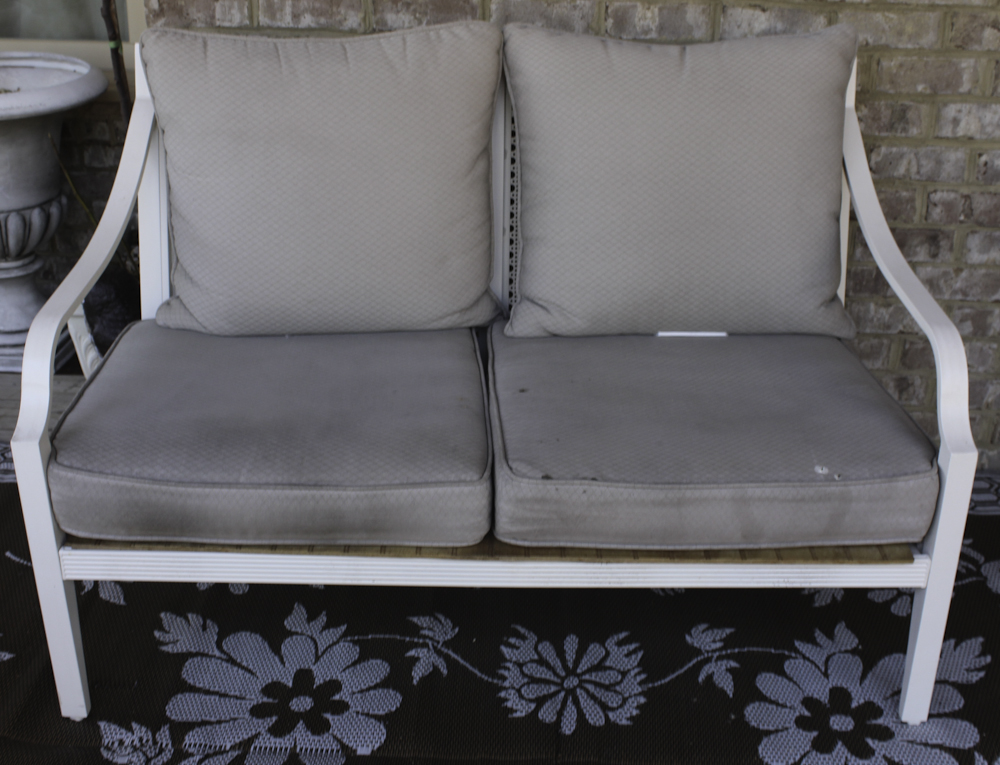 Hampton Bay Patio Sofa and Coffee Table