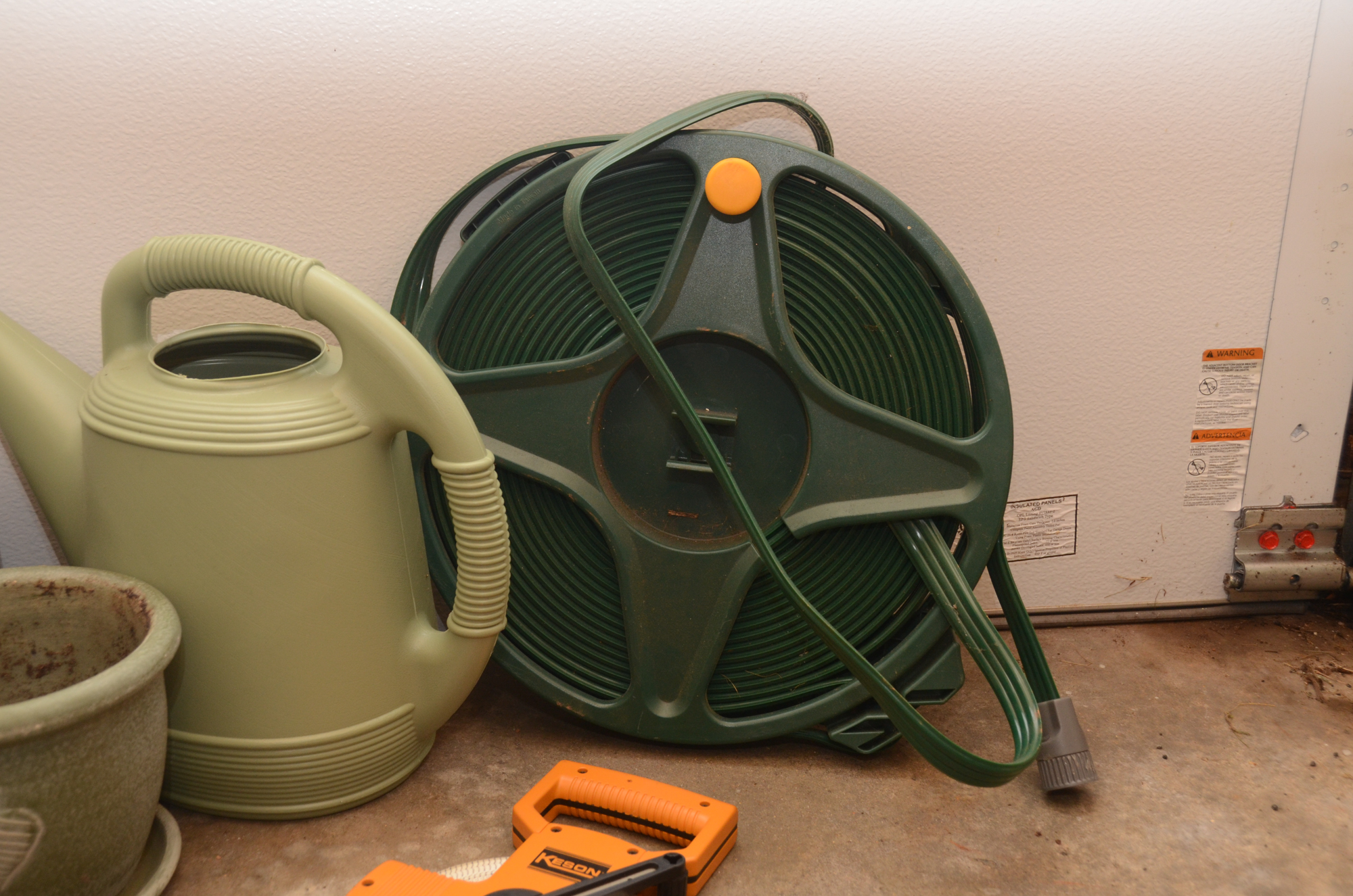 Rake, Electric Weed Trimmer, Planters, Reel Measuring Line, Tools and More