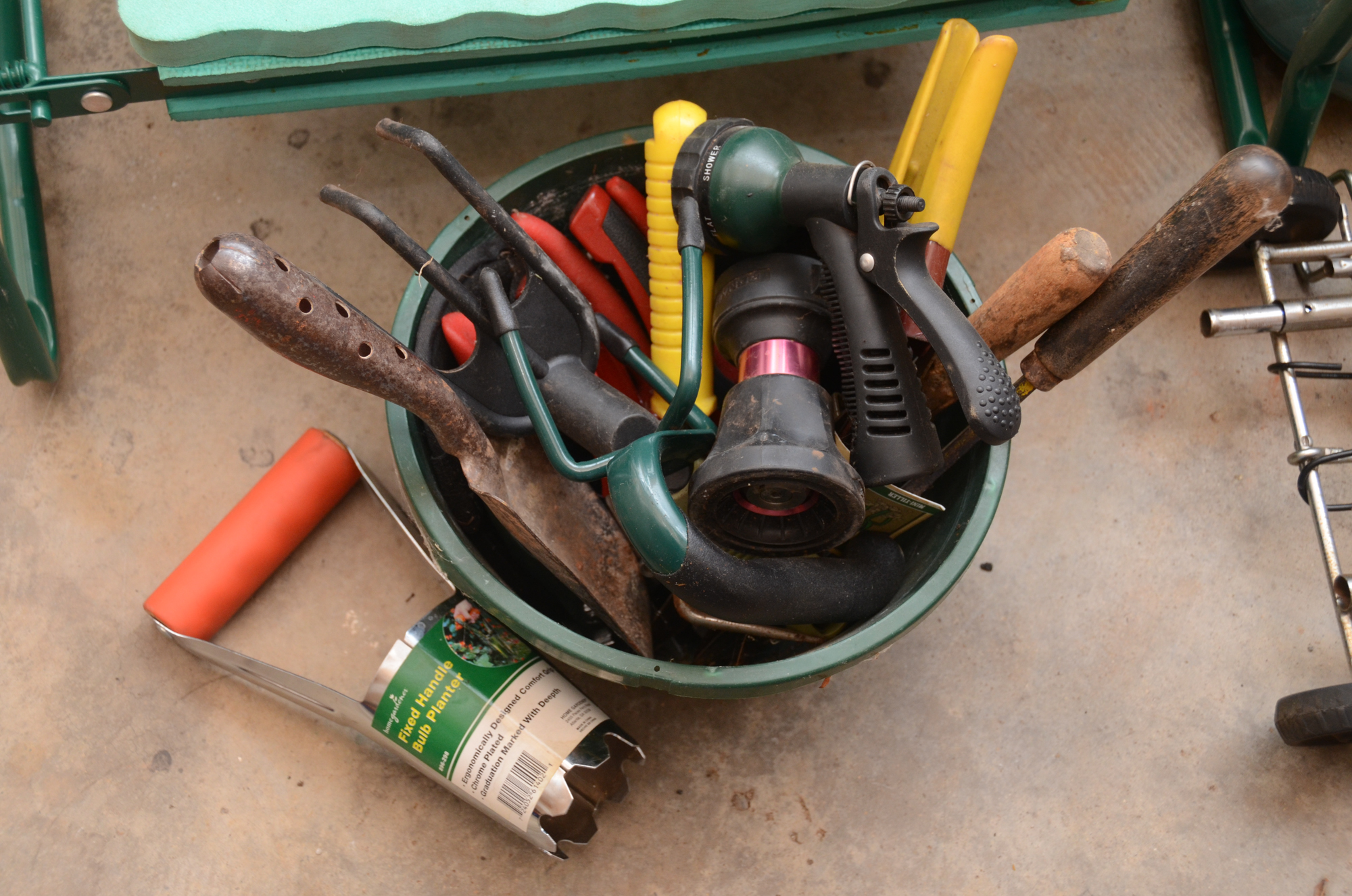 Rake, Electric Weed Trimmer, Planters, Reel Measuring Line, Tools and More