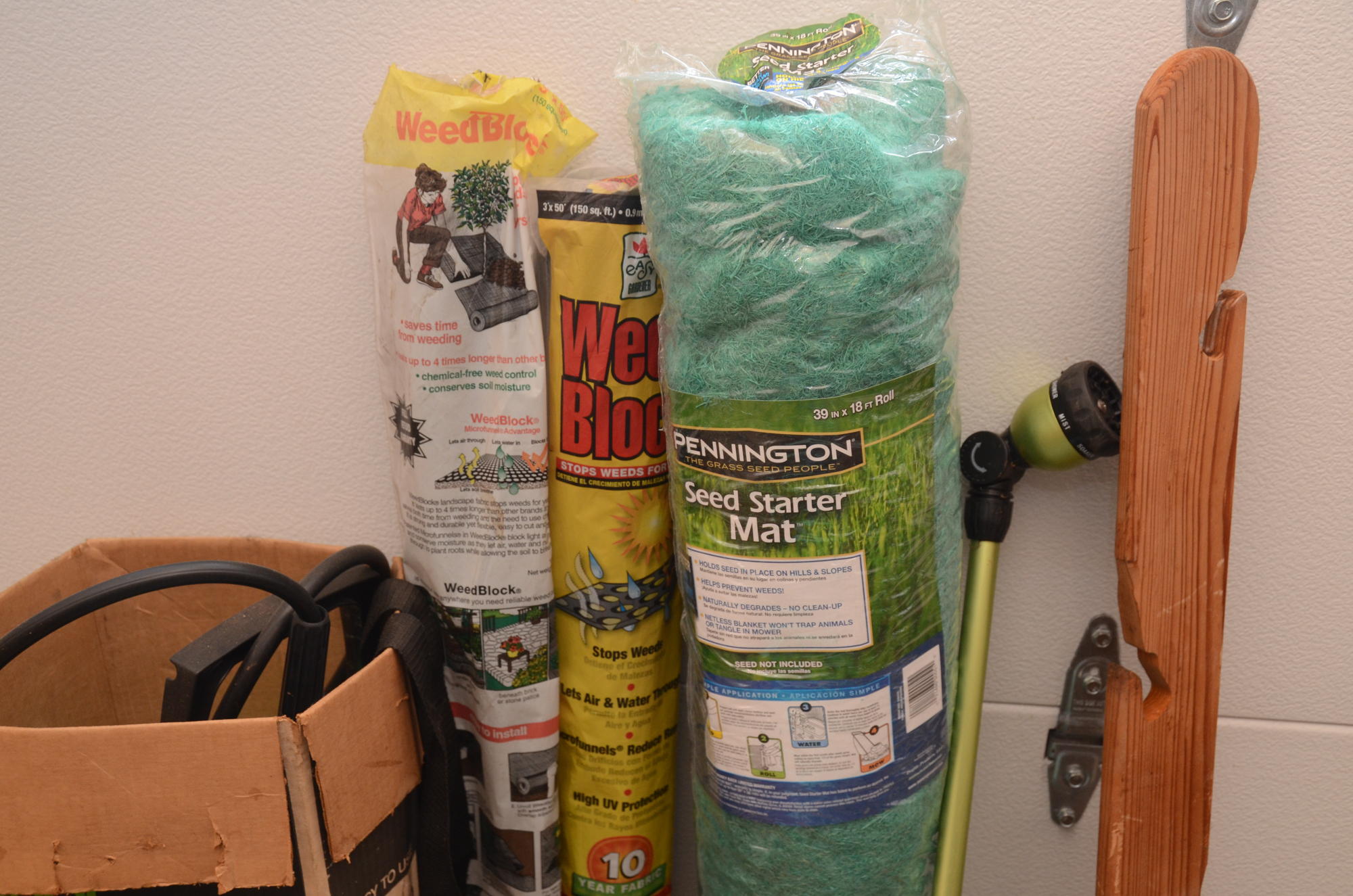 Rake, Electric Weed Trimmer, Planters, Reel Measuring Line, Tools and More