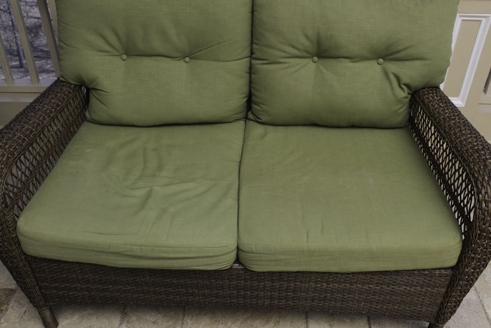 Martha Stewart Living Wicker Patio Loveseat and Ottoman