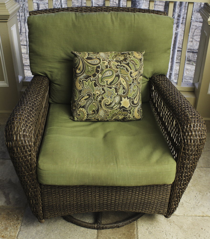 Martha Stewart Living Wicker Patio Armchair and Ottoman