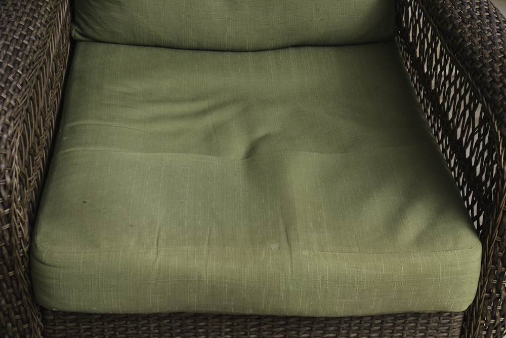 Martha Stewart Living Wicker Patio Armchair and Ottoman