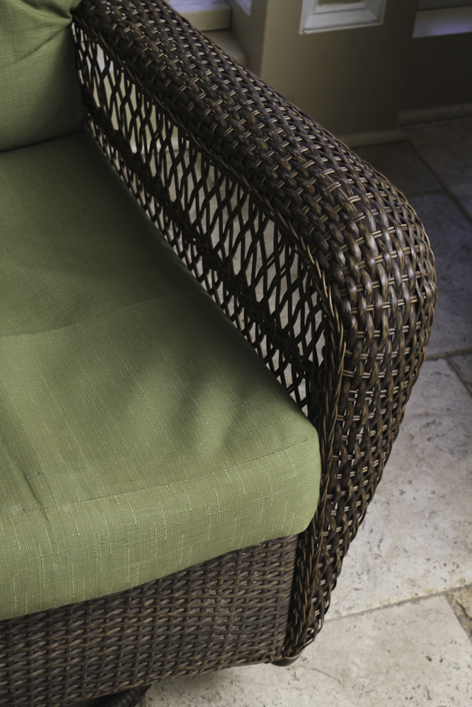 Martha Stewart Living Wicker Patio Armchair and Ottoman