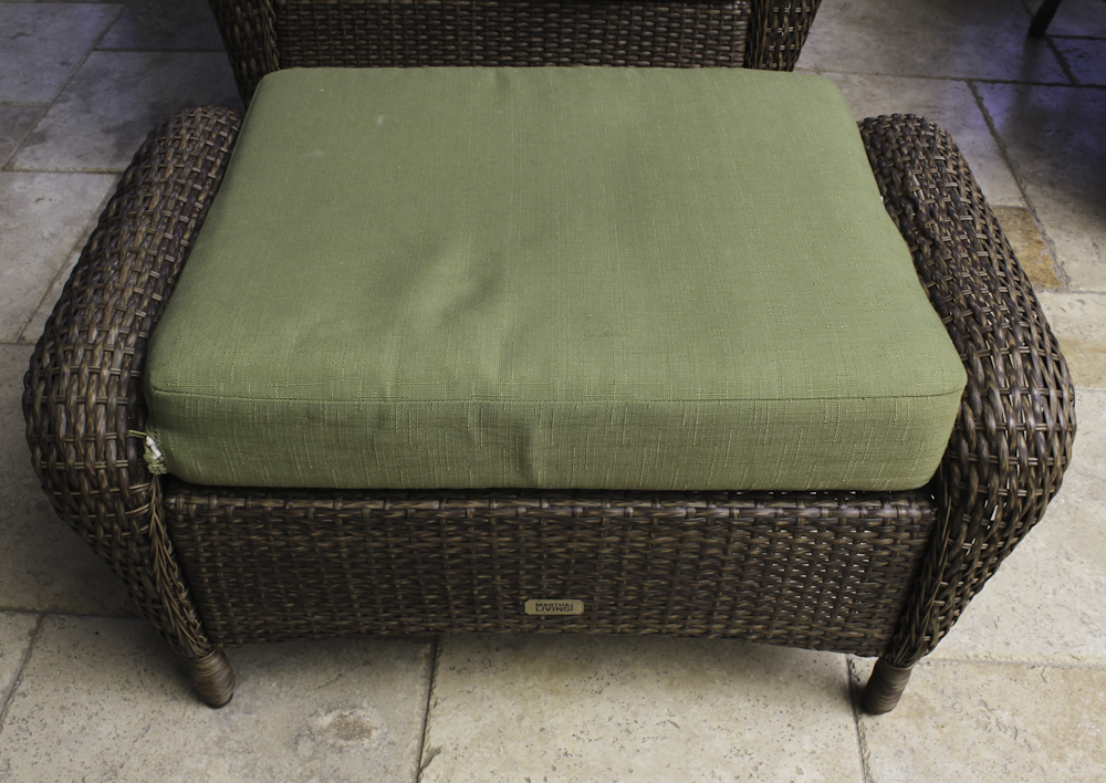 Martha Stewart Living Wicker Patio Armchair and Ottoman