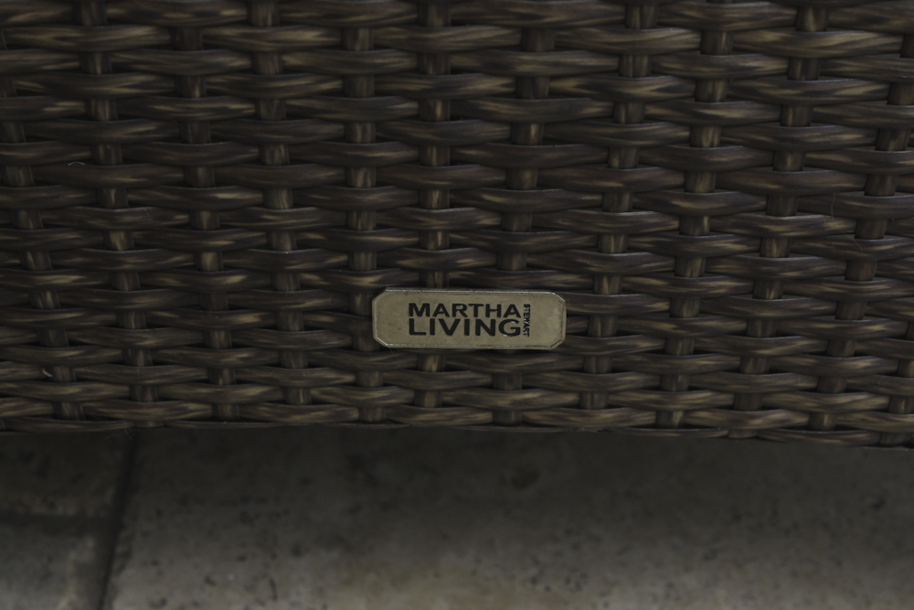 Martha Stewart Living Wicker Patio Armchair and Ottoman