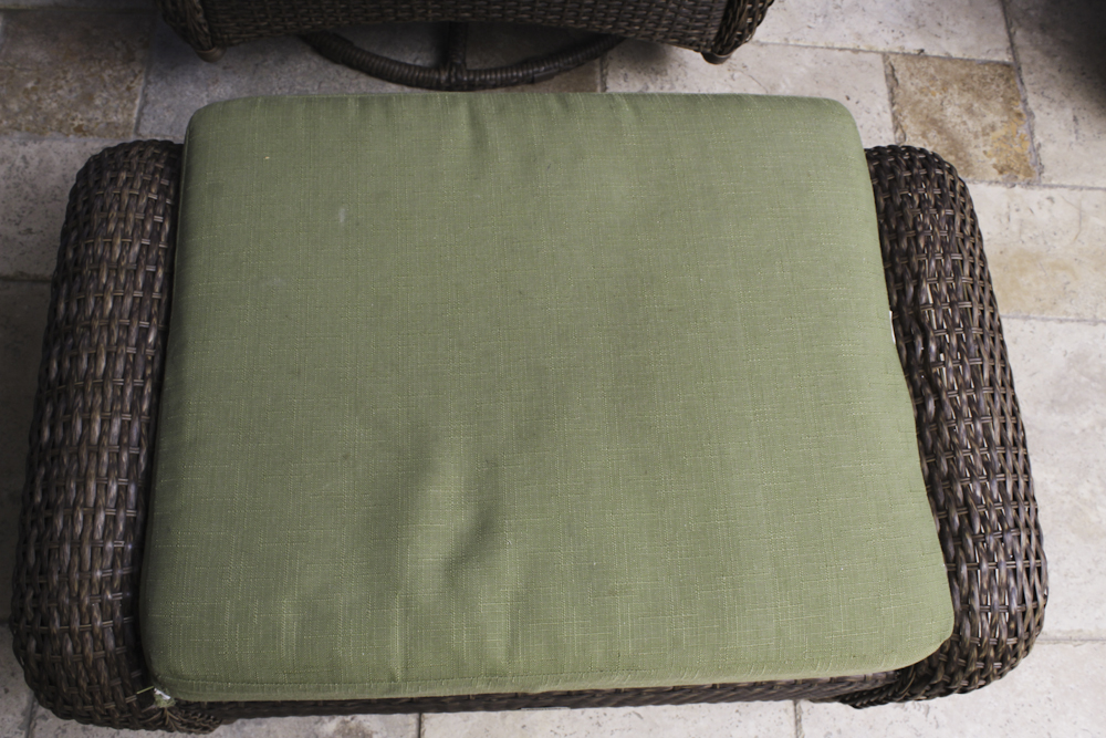 Martha Stewart Living Wicker Patio Armchair and Ottoman