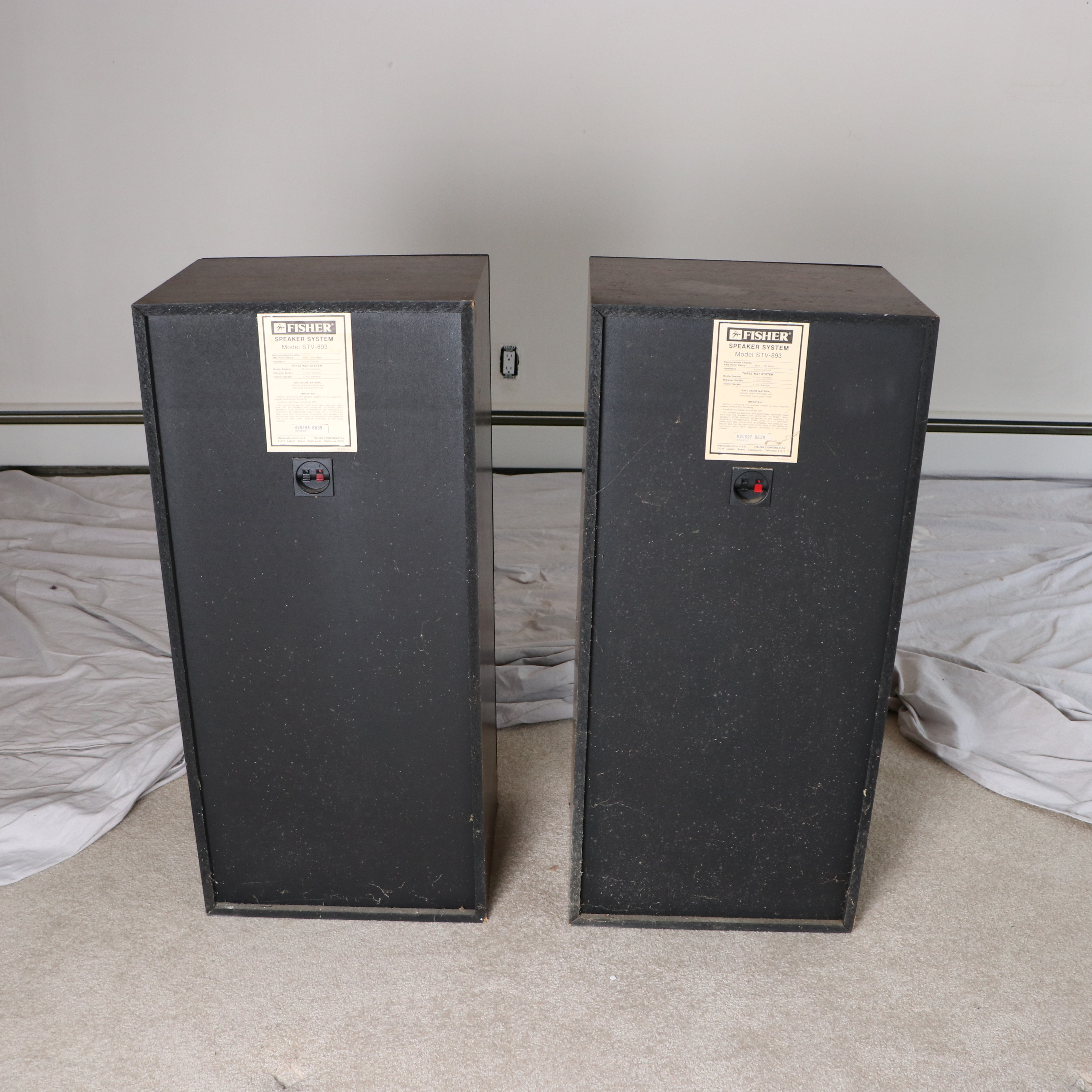 Vintage Fisher STV-893 Floorstanding Speakers