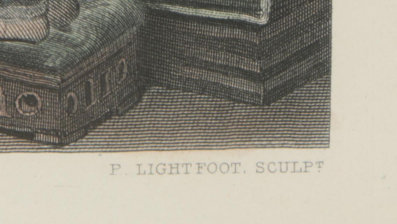 Hand Colored Intaglio Print After Yeames and Lightfoot "Arming the Young Knight"