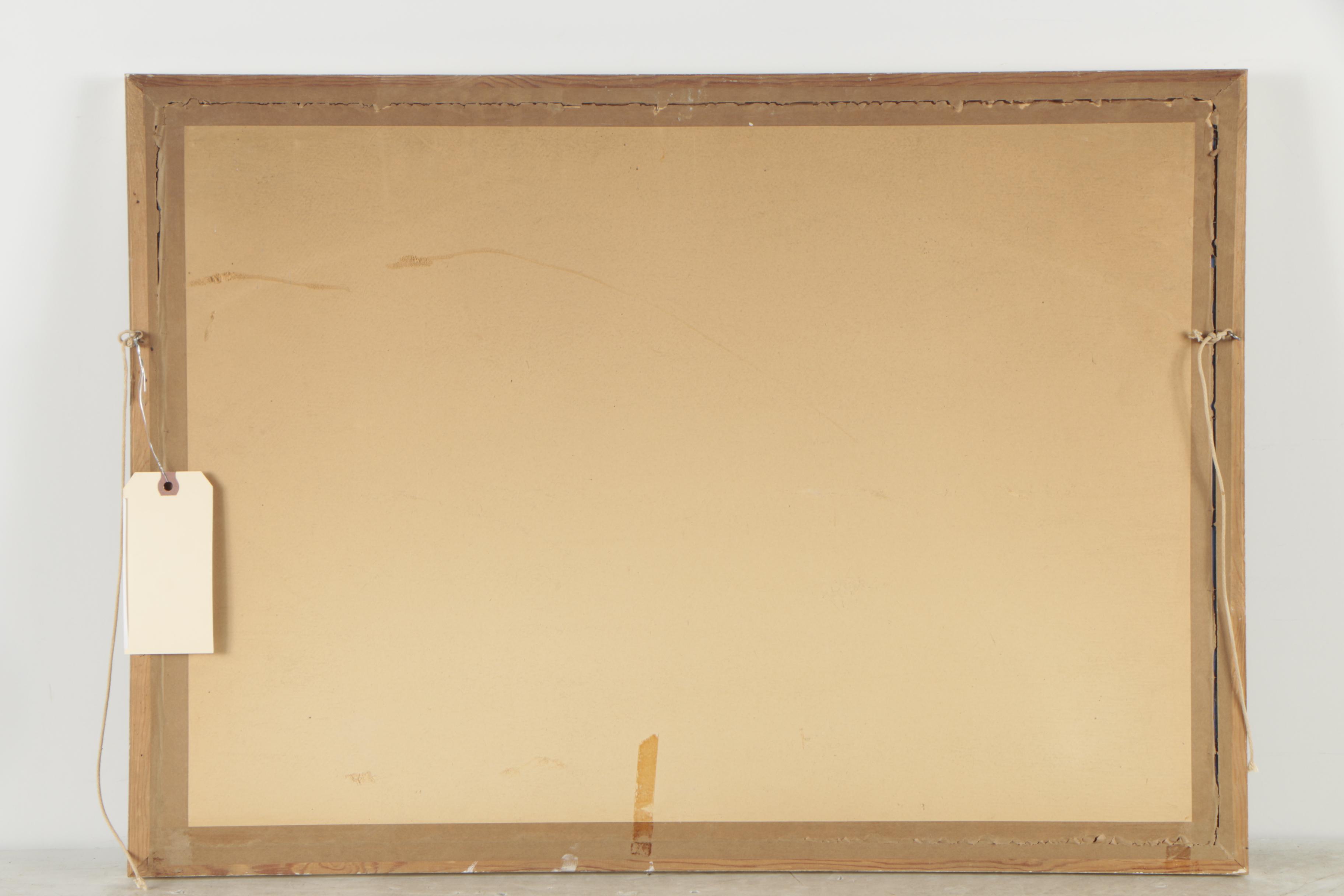 Gouache Painting of a Man on the Docks