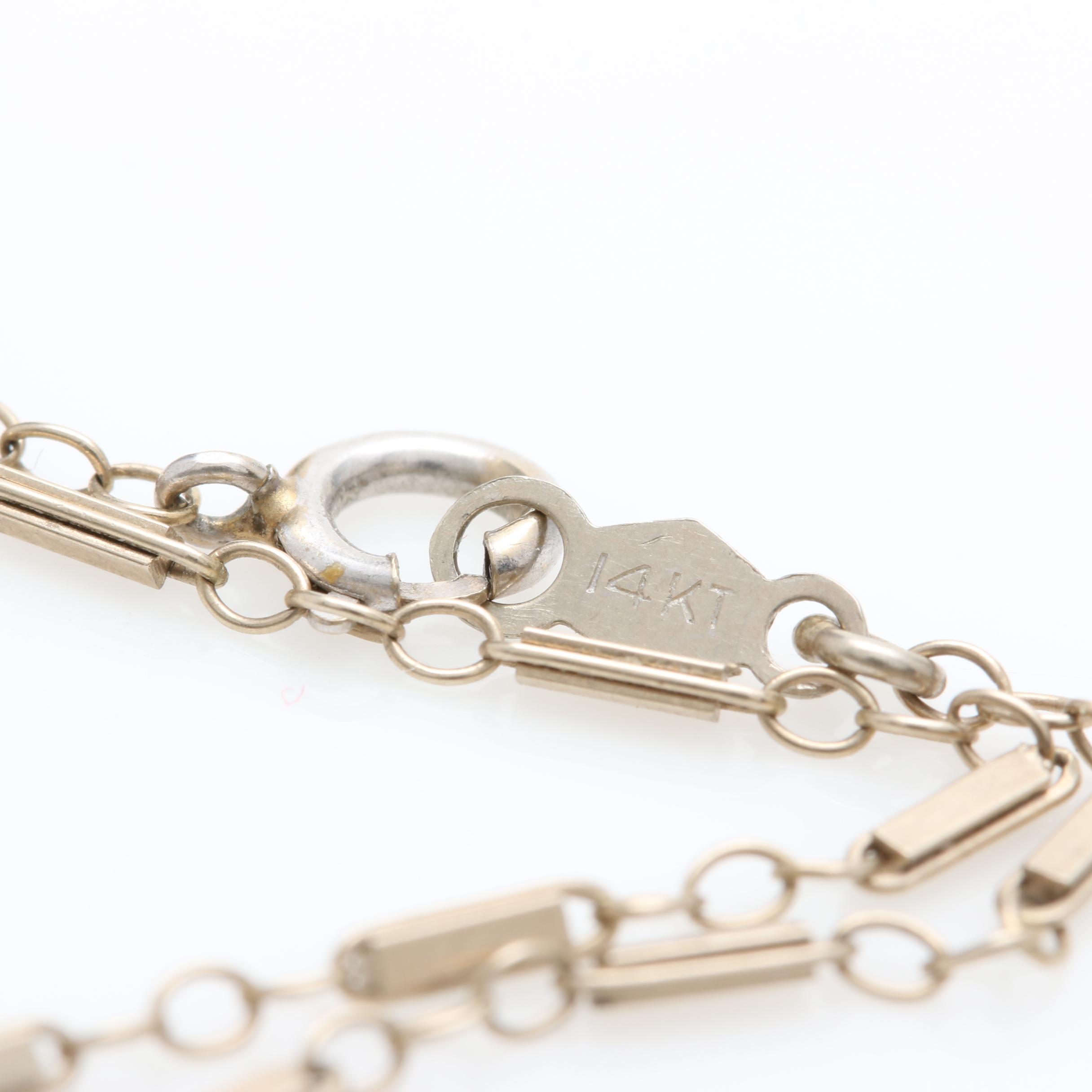 14K Yellow Gold Scrap Selection Including Bracelet, Necklace, and Chain