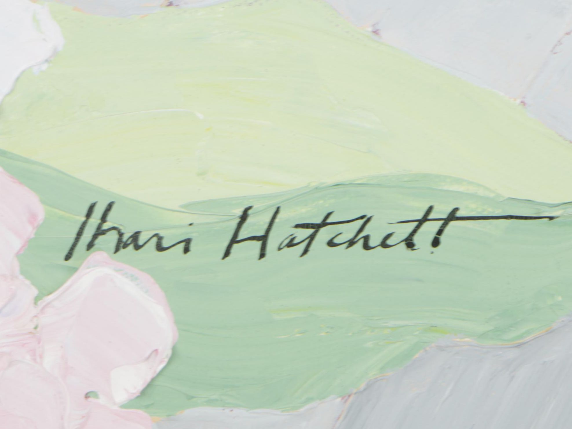 Shari Hatchett Circa 1980s Oil Painting of Oceanside Balcony View