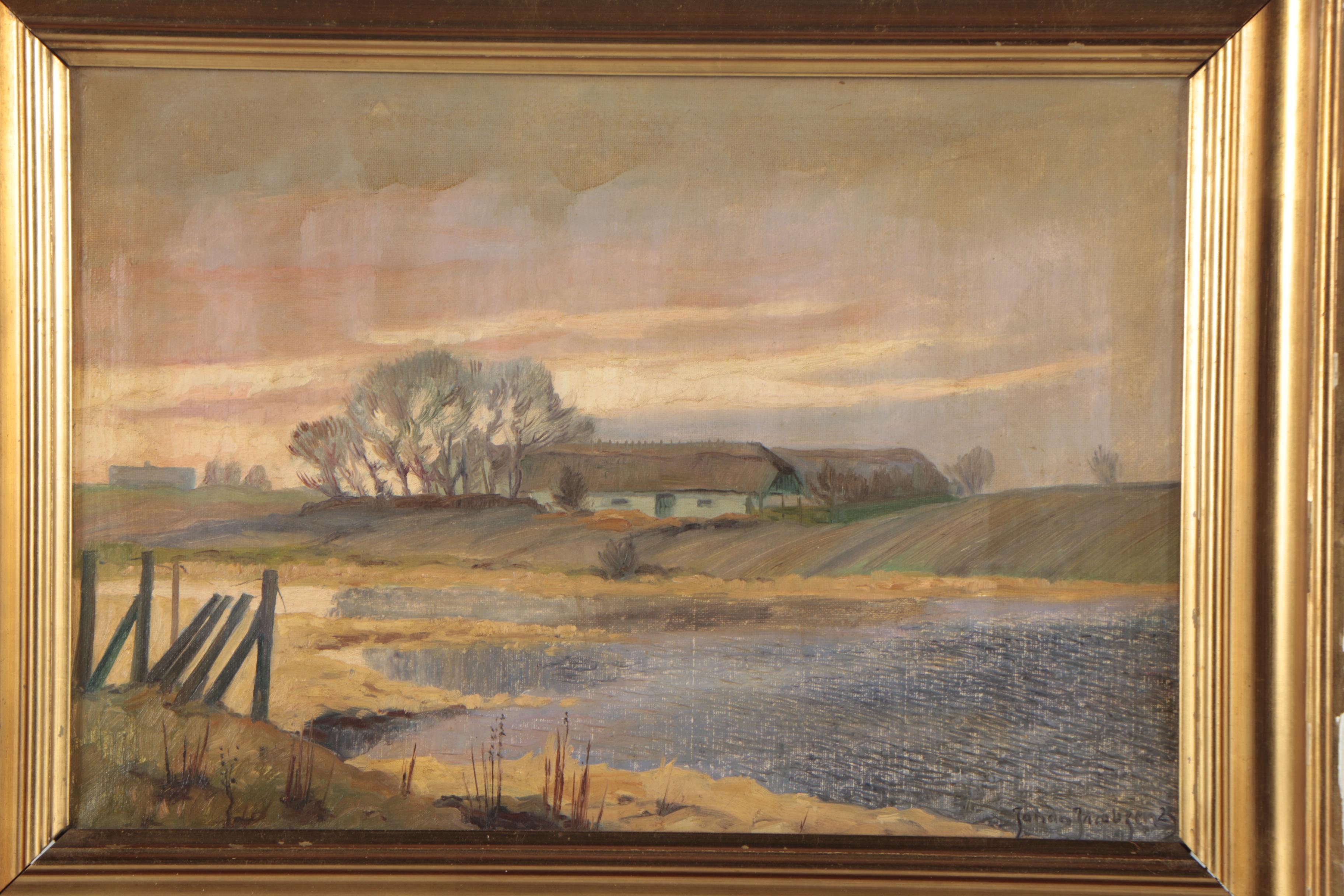 Johan Jacobsen Oil Painting of a Farm