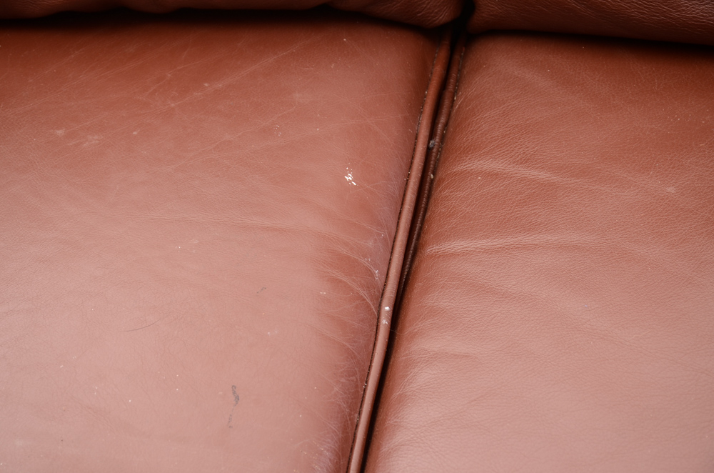 Arts and Crafts Style Oak and Leather Sofa by Bassett