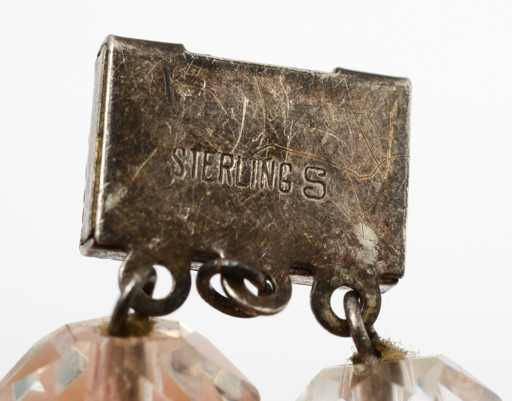 Faceted Rock Quartz Crystal Necklace with Sterling Silver Clasp