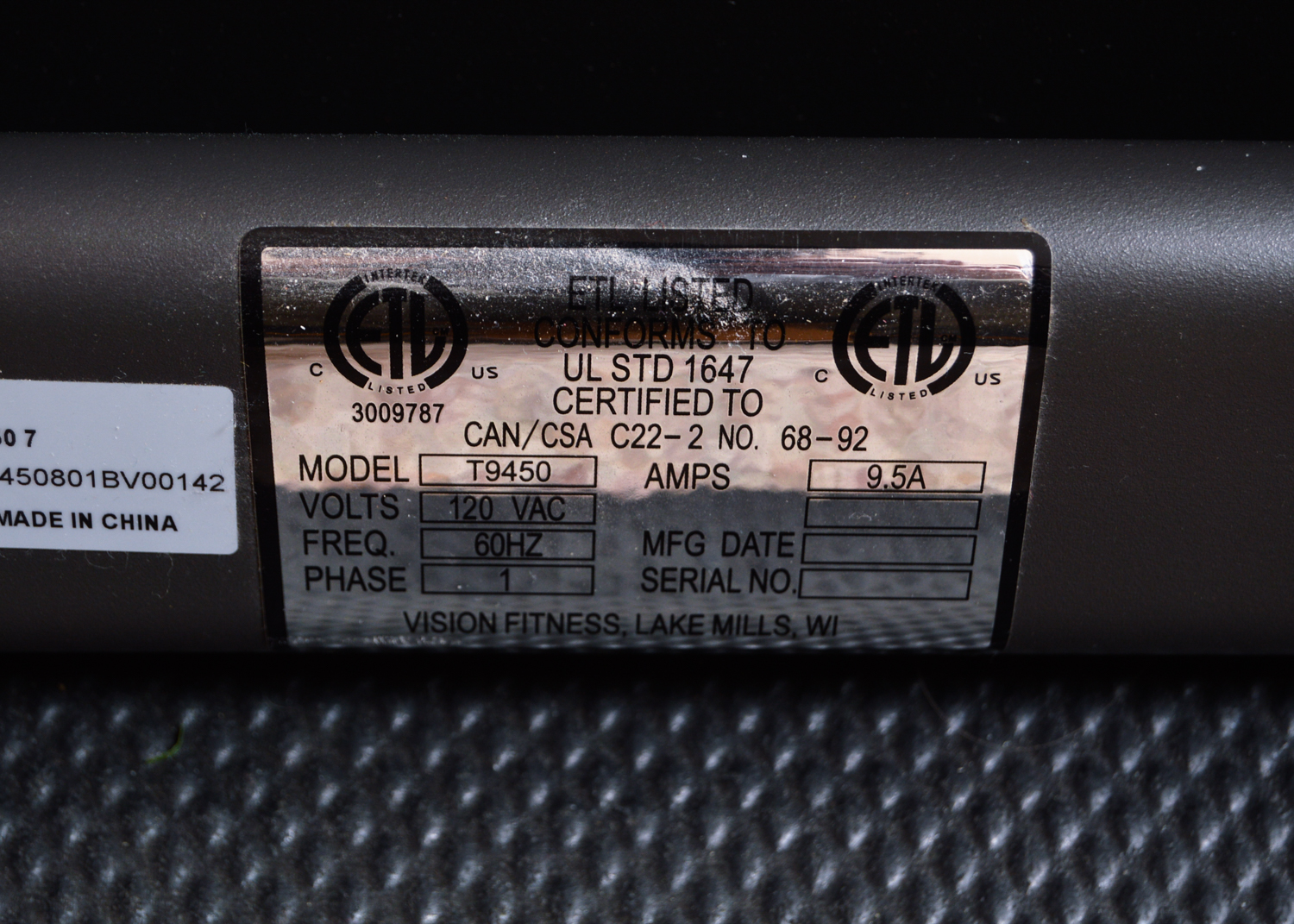 Vision Fitness T9450 Folding Treadmill