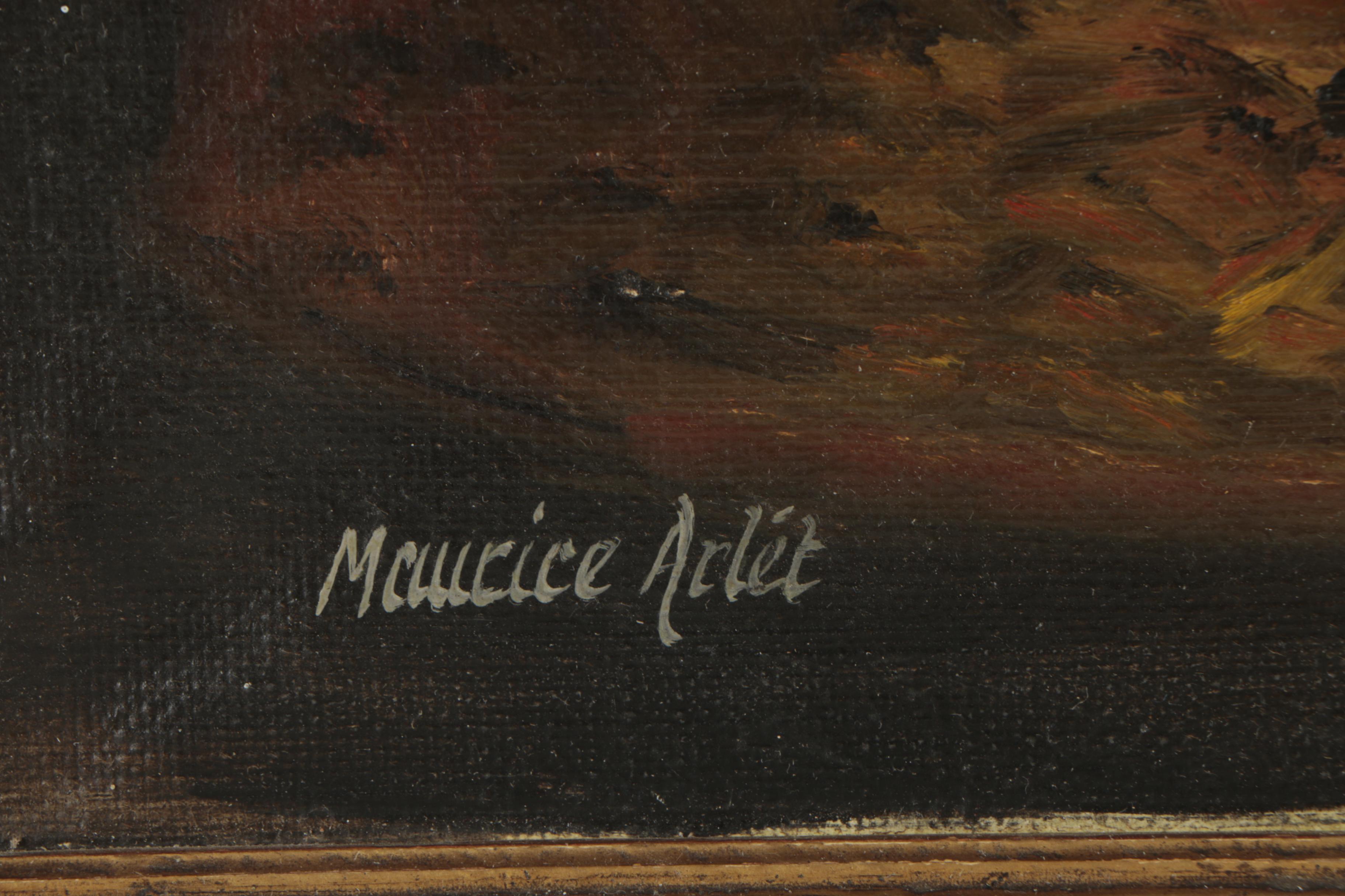 Maurice Arlét Copy Painting After Gustav Adolf Kuntz "Ein Gruß aus der Welt"