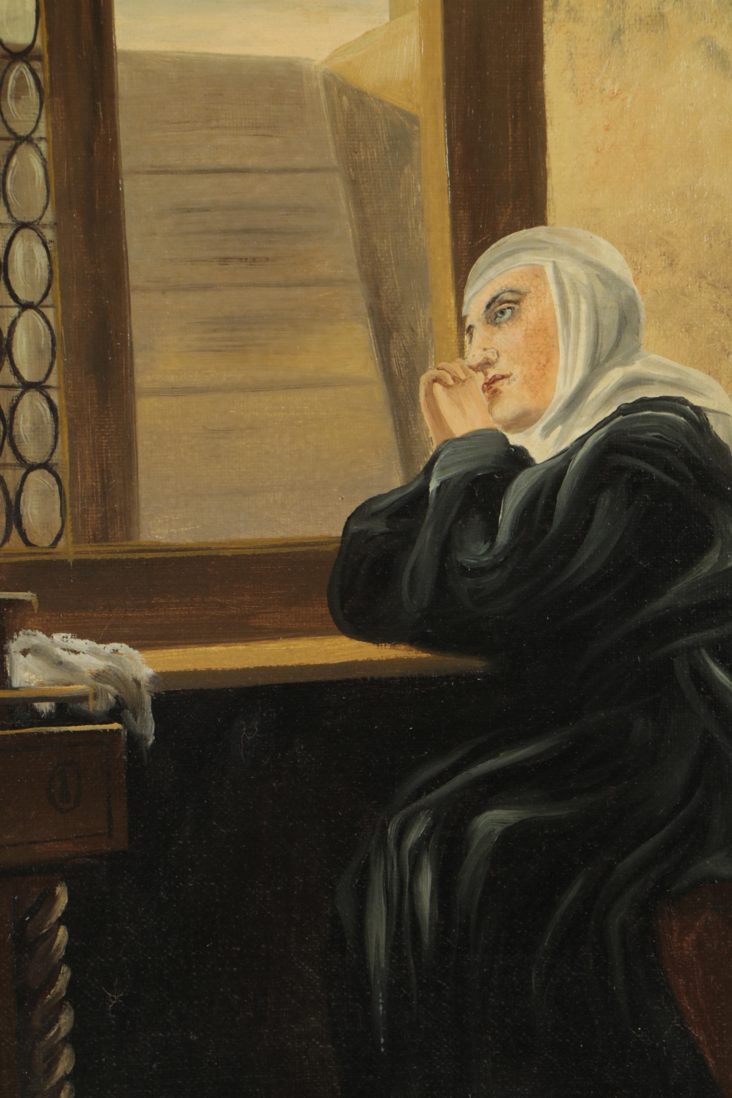 Maurice Arlét Copy Painting After Gustav Adolf Kuntz "Ein Gruß aus der Welt"