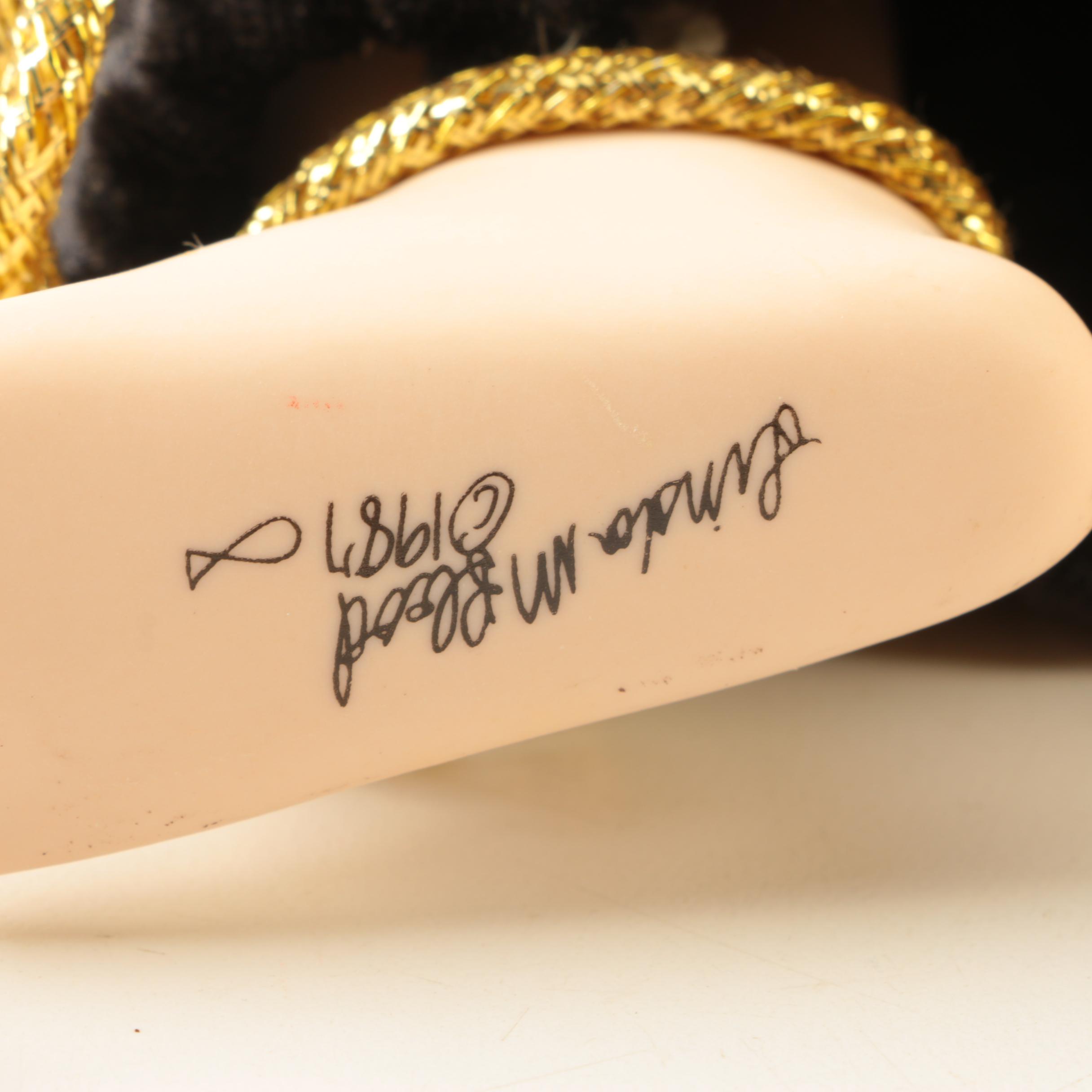 Signed Linda M. Blood Pierrot doll