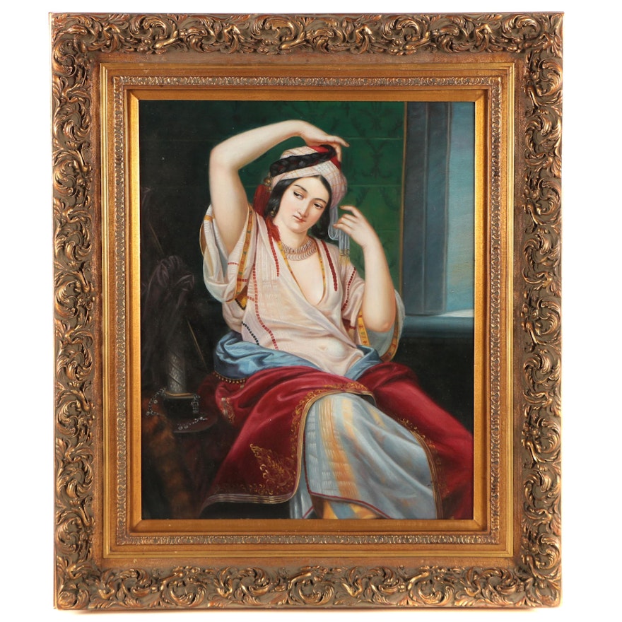 D. Merrit Copy Painting After Paul Emil Jacobs' "A Harem Beauty at Her Toilette"