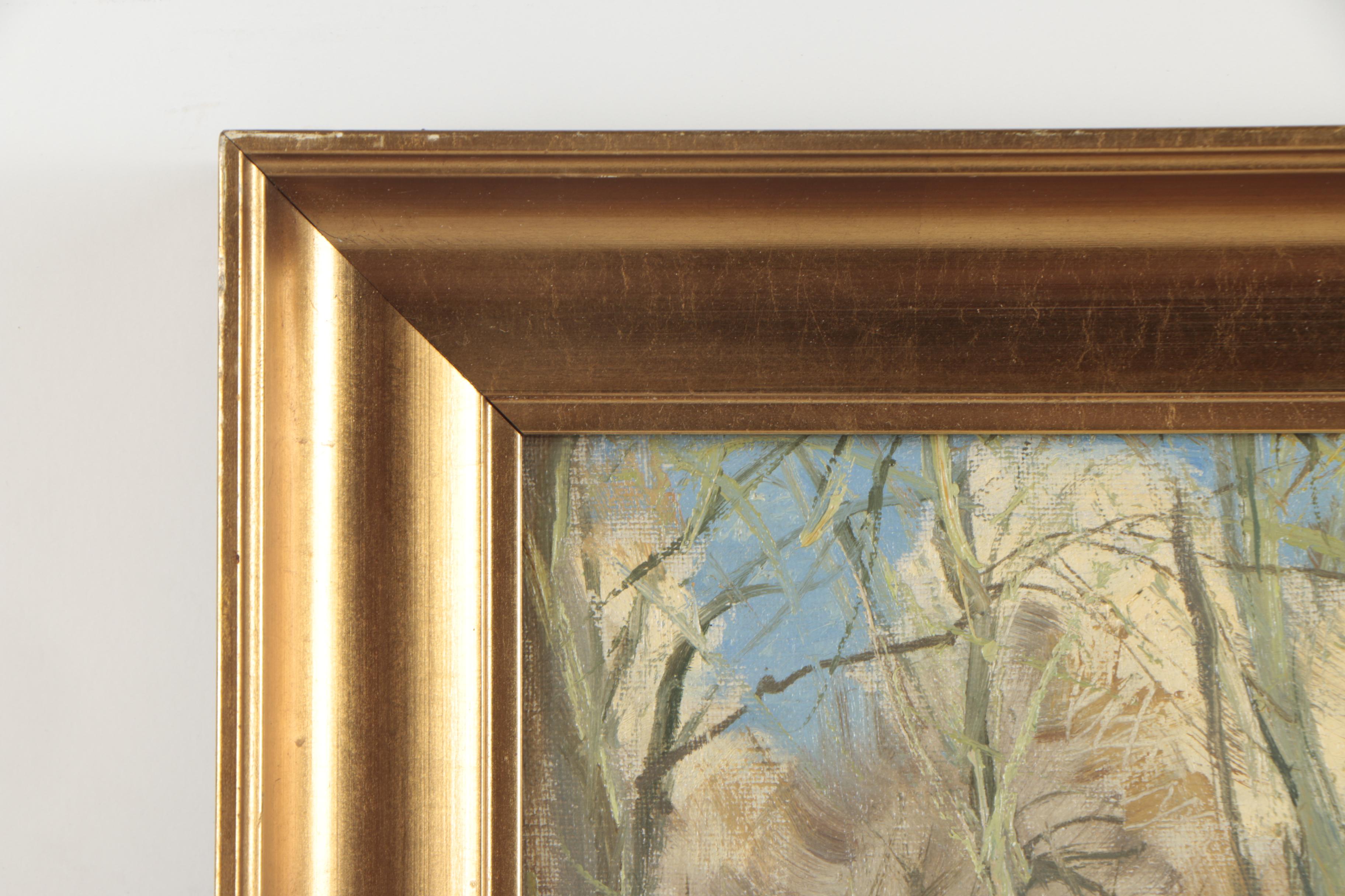 Mogens Ege Oil Painting of Early Spring Landscape