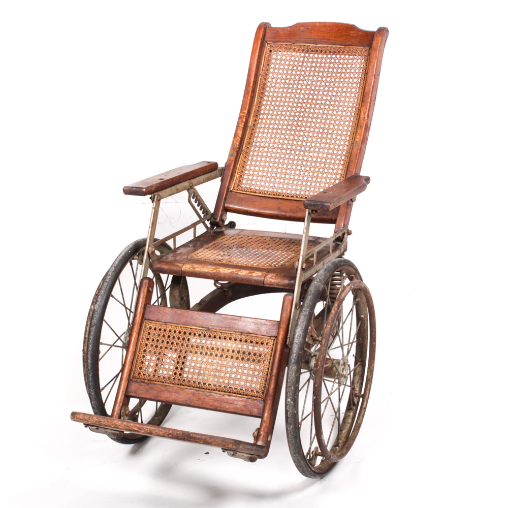 Antique Caned Wheelchair