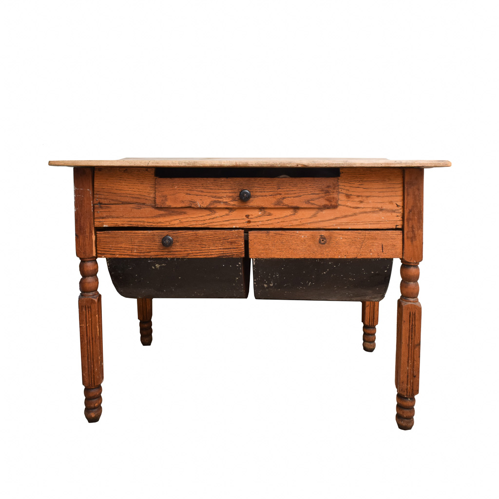 Antique Oak Bakers Table